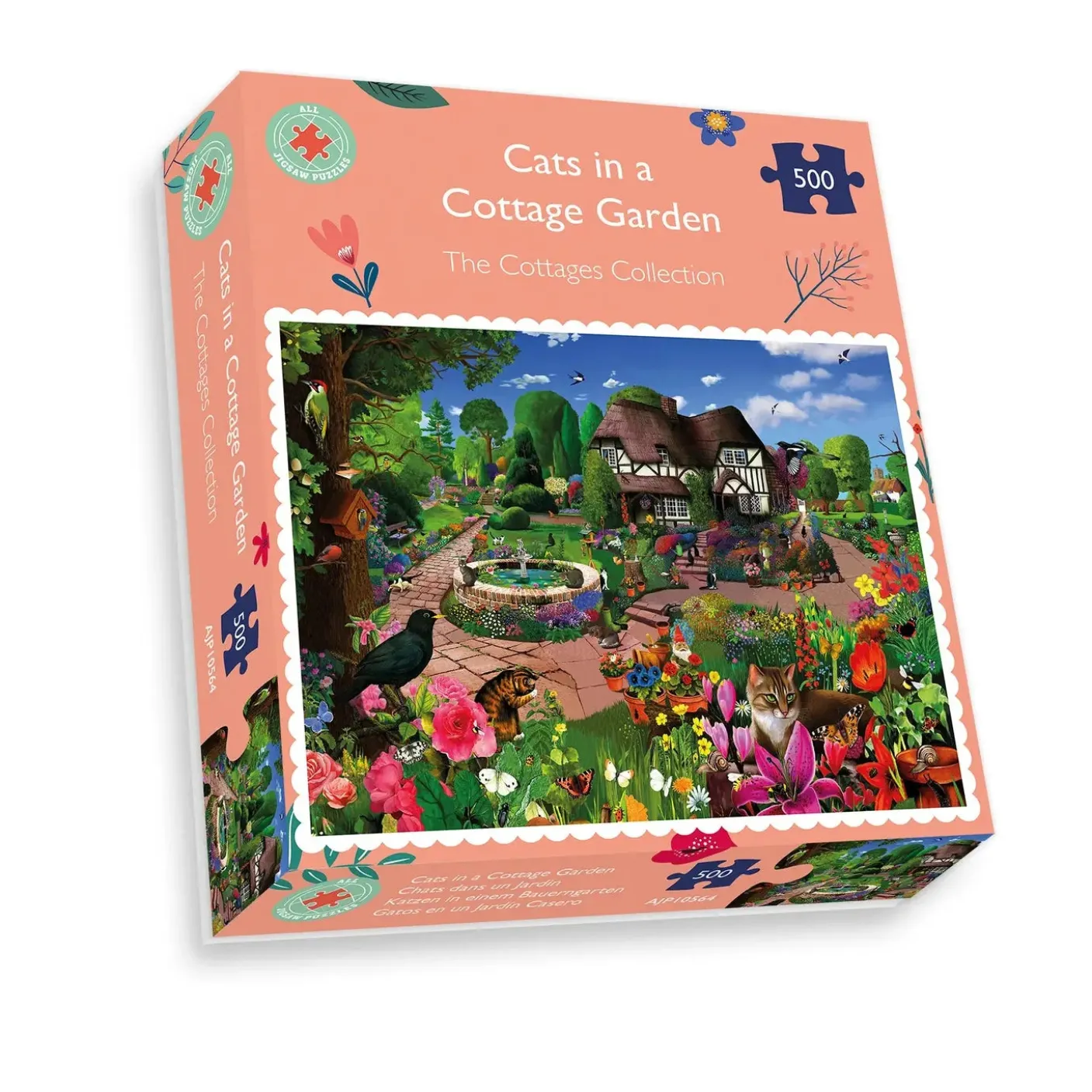 Cats in a Cottage Garden 500 Piece Jigsaw Puzzle