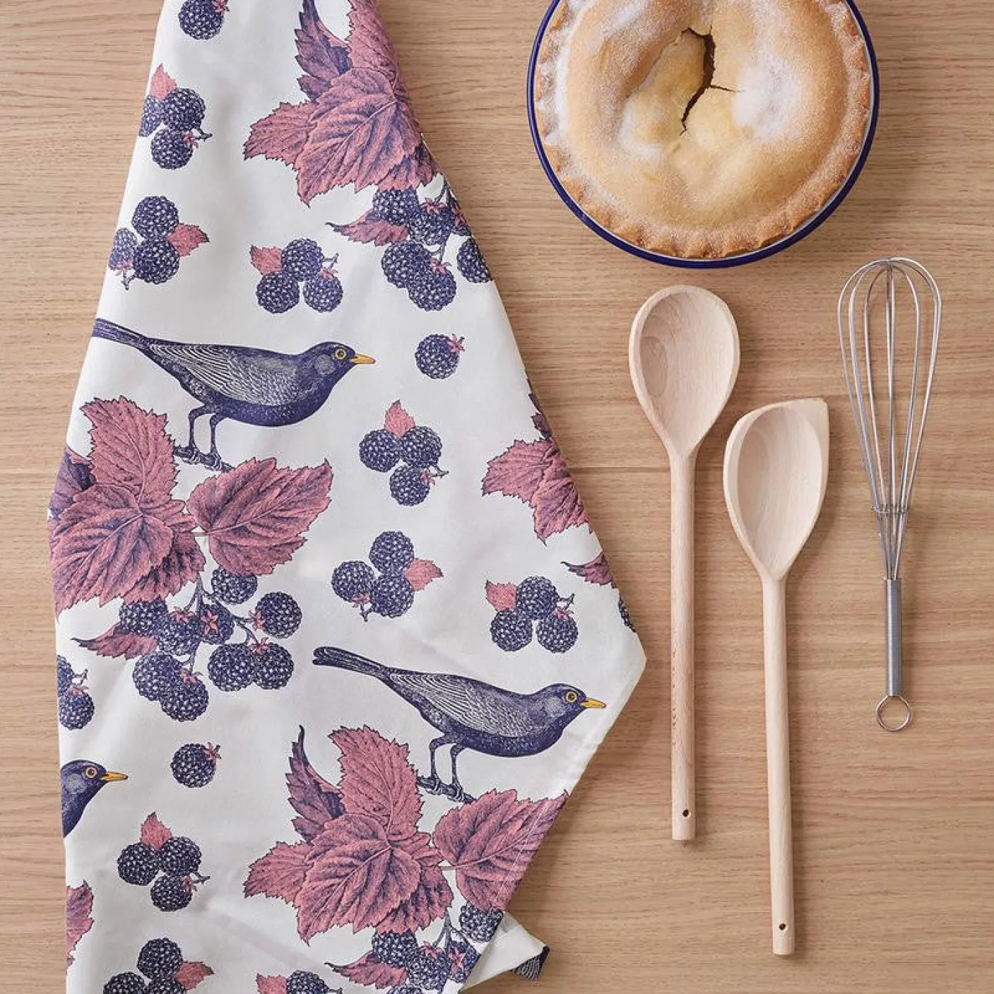 Blackbird & Bramble Tea Towel