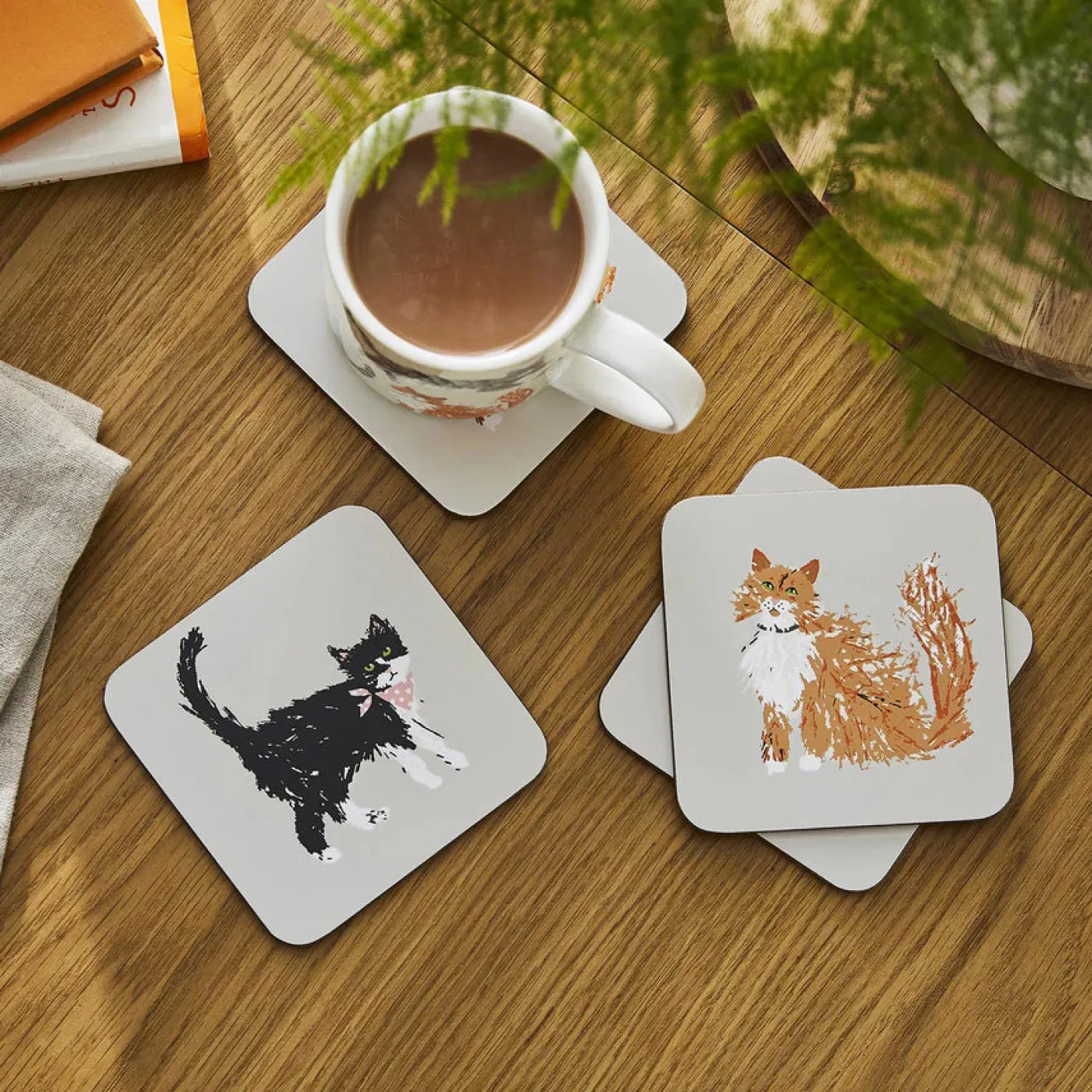 Feline Friends Coasters - Set of 4