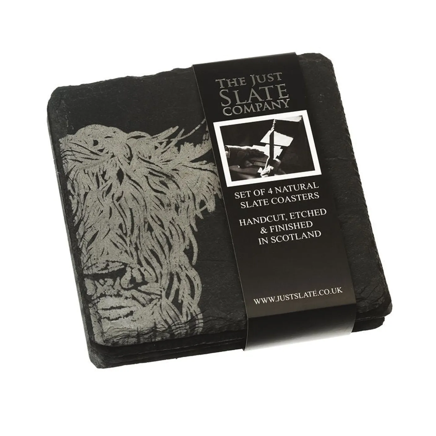Highland Cow Slate Coasters- Set of 4