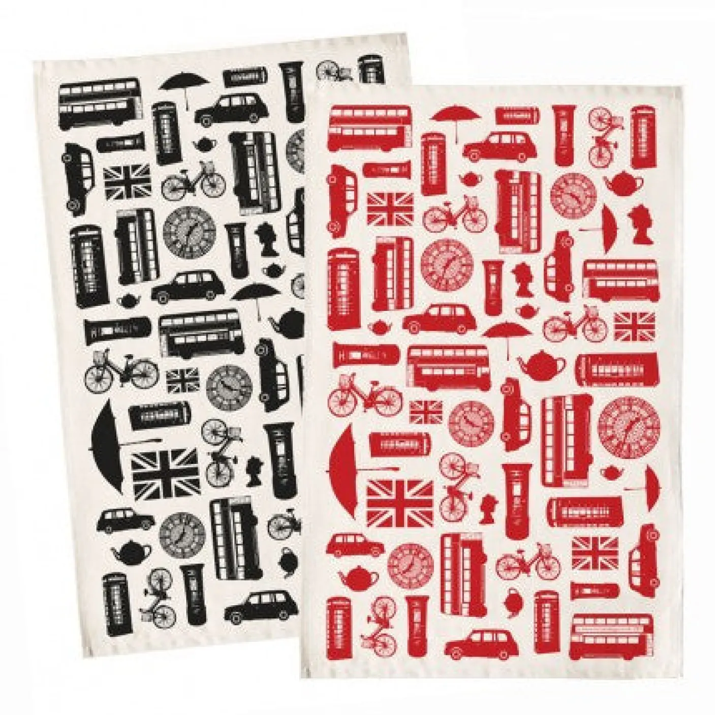 Great British Outline Tea Towel - Black