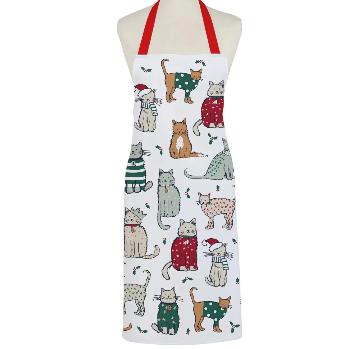 Christmas Kitties Cotton Apron