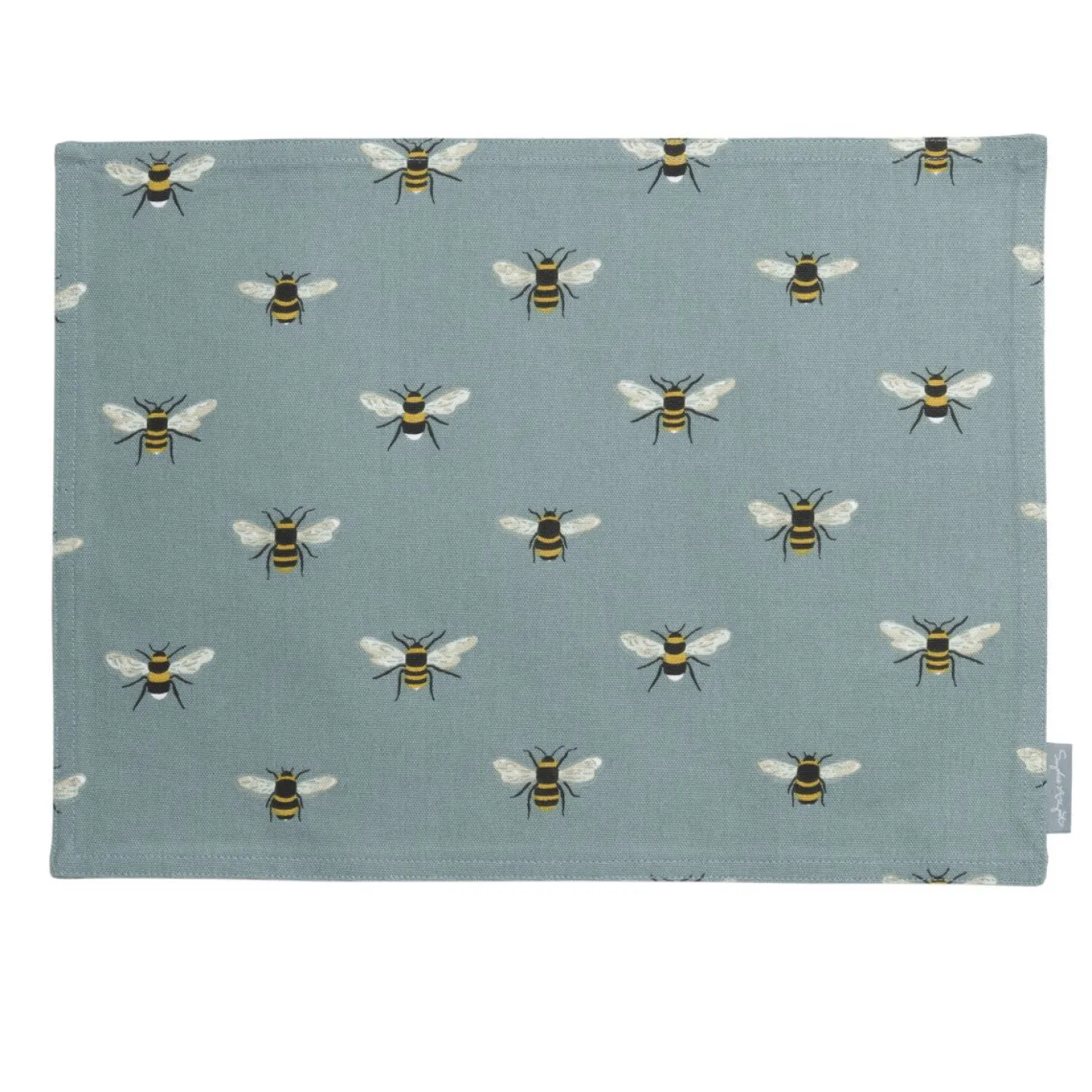 Bees Teal Fabric Placemat - Set of 2