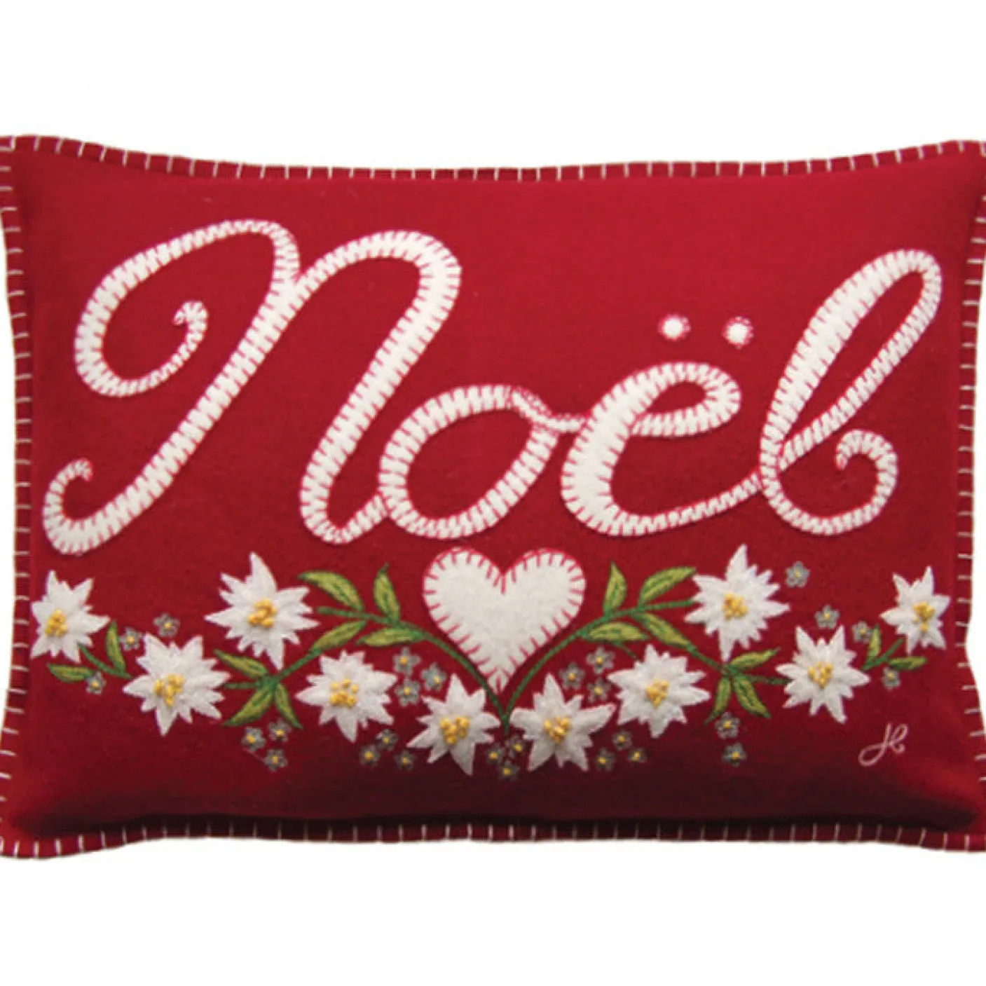 Small Alpine Noel Pillow - Red/Cream