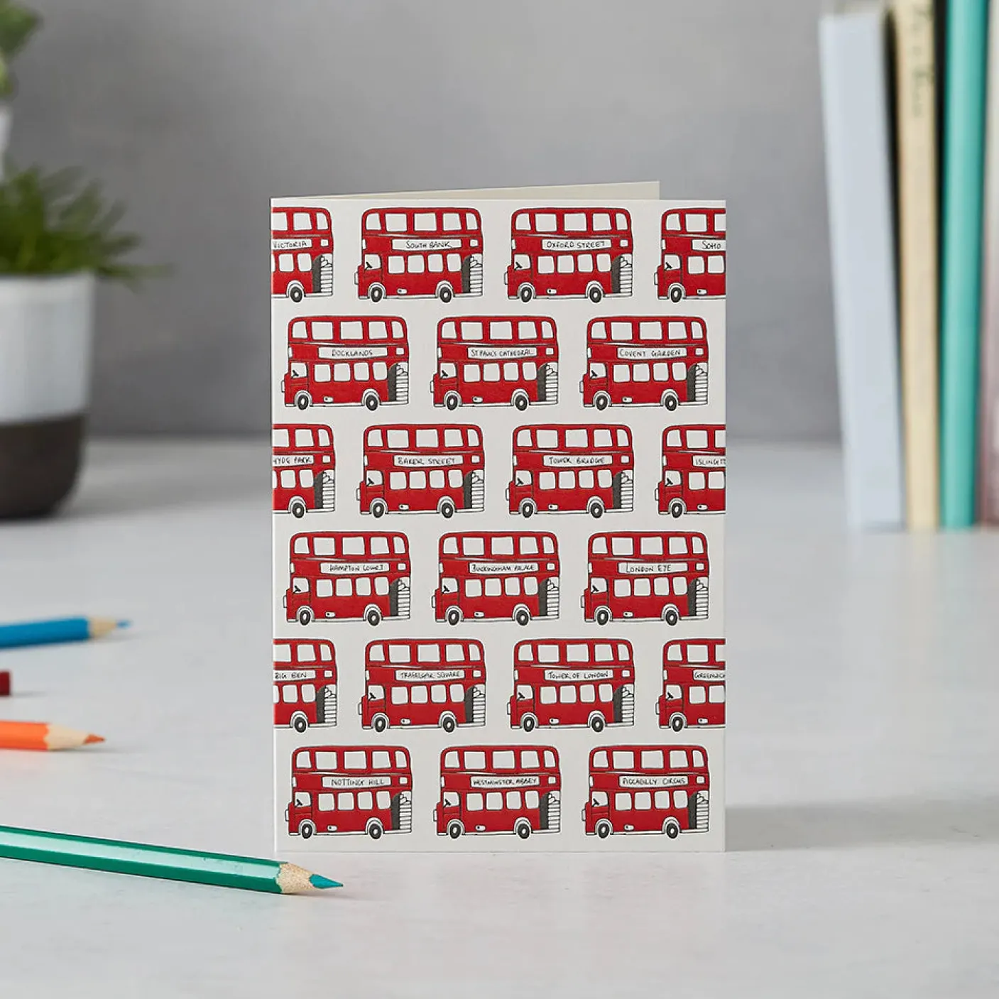 Simply London Bus Greeting Card