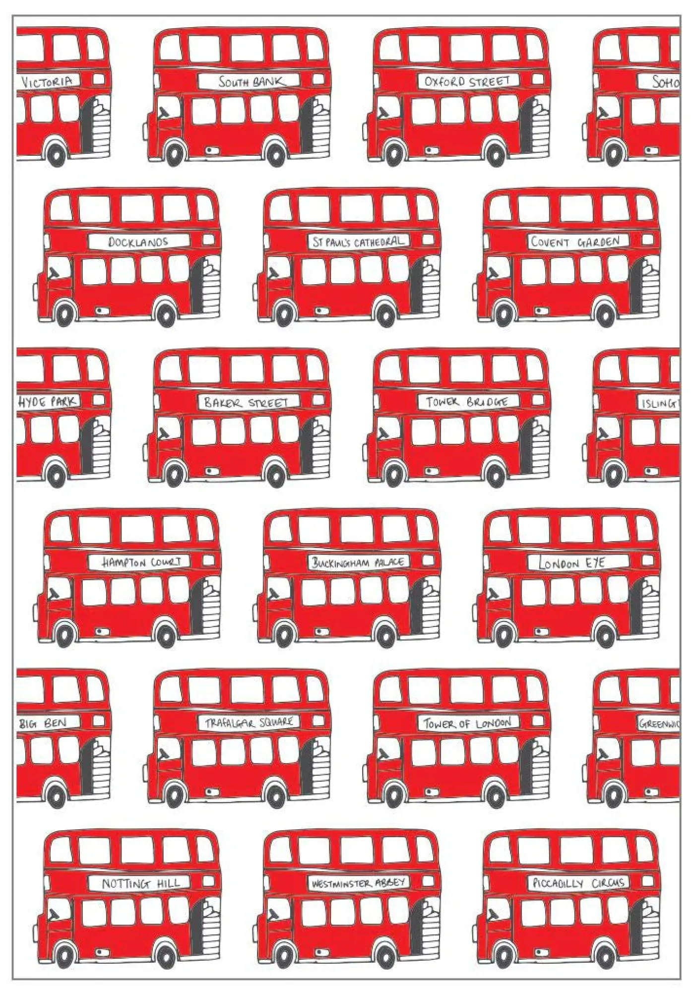 Simply London Bus Greeting Card