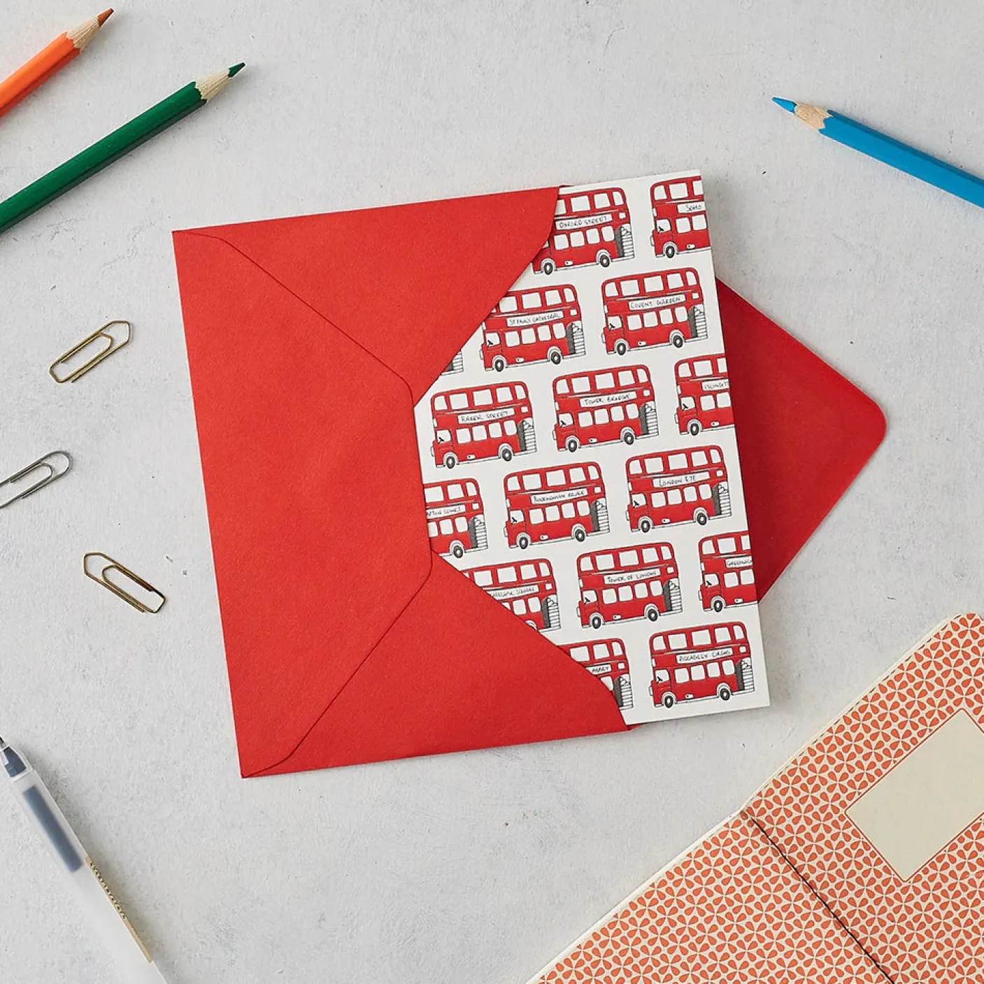 Simply London Bus Greeting Card