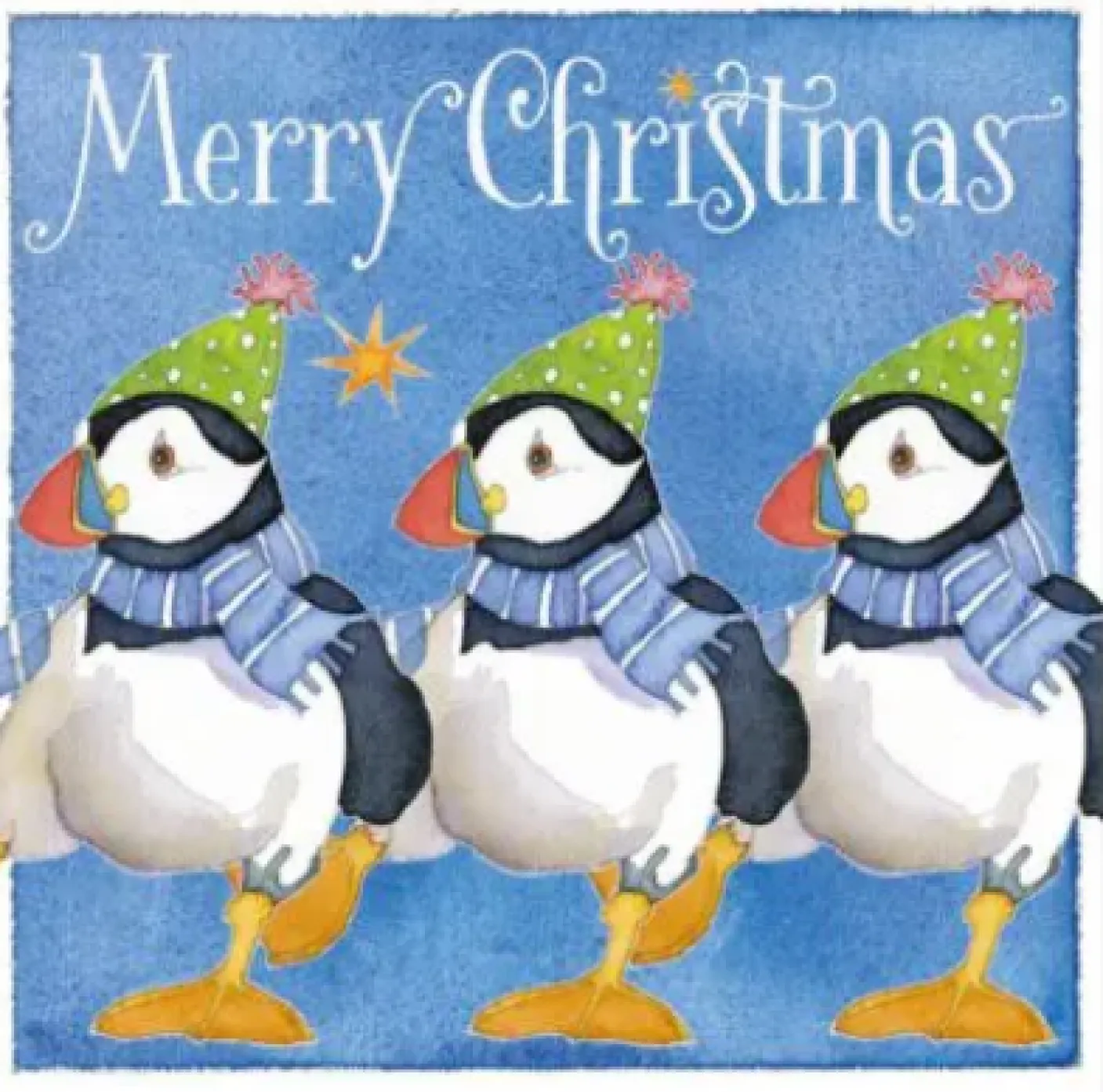 Dancing Puffins Pack of 6 Christmas Cards