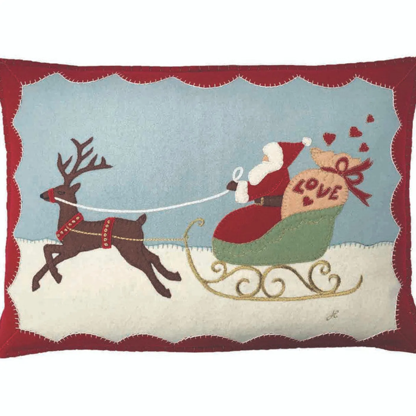 Santa and Rudolph Pillow