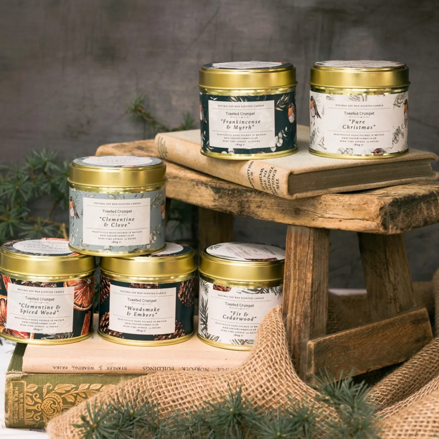 Clementine & Clove Candle in a Matte Gold Tin