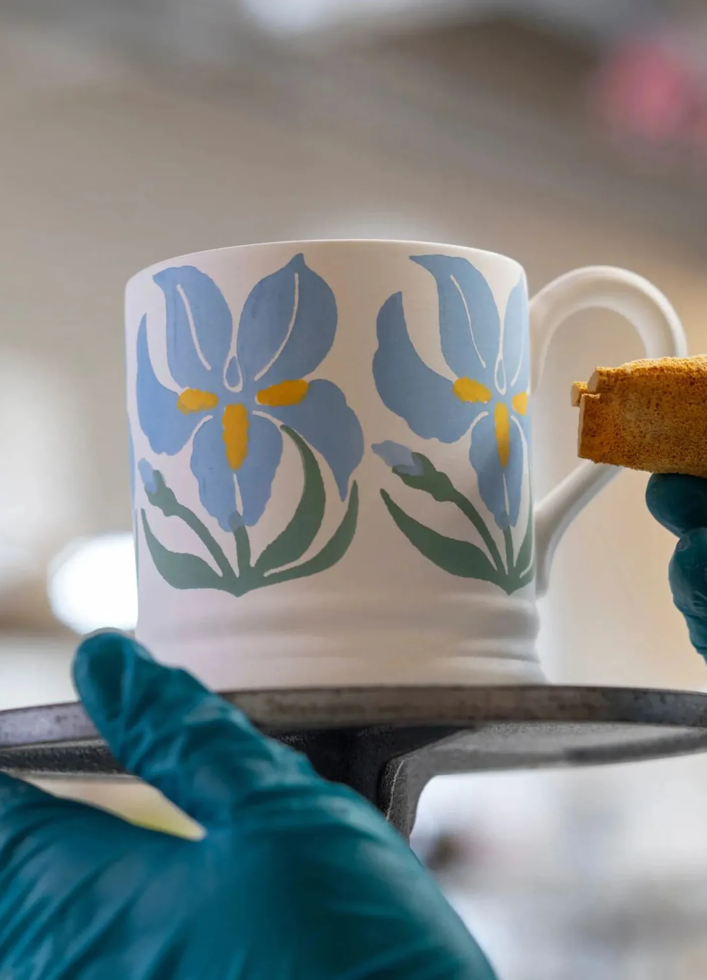 Iris Hand-Stamped 1/2 Pint Mug