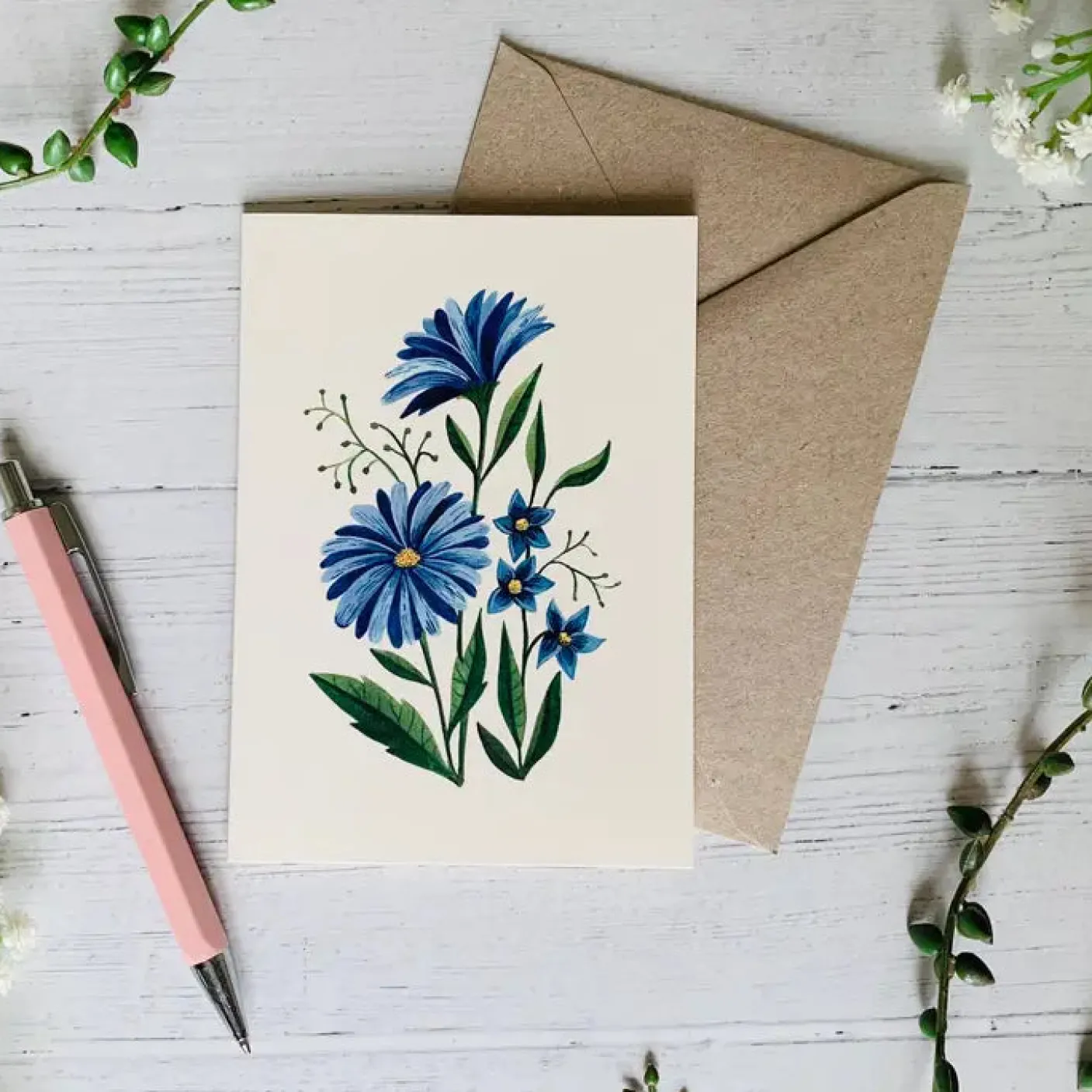 Ultramarine Wildflowers Greeting Card