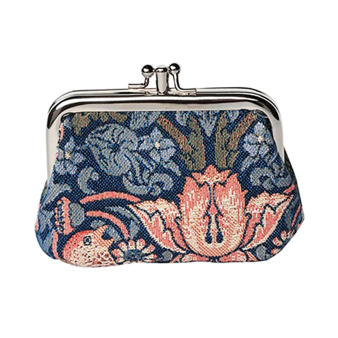 William Morris Strawberry Thief Blue Frame Coin Purse