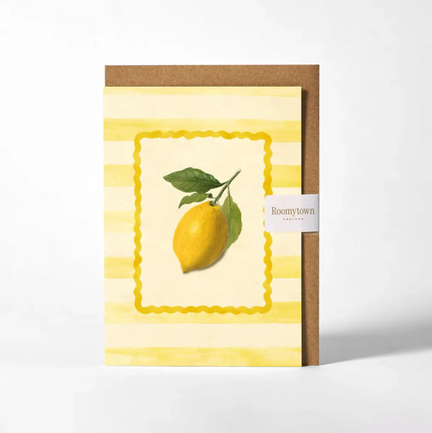 Lemon Yellow Stripe Greetings Card