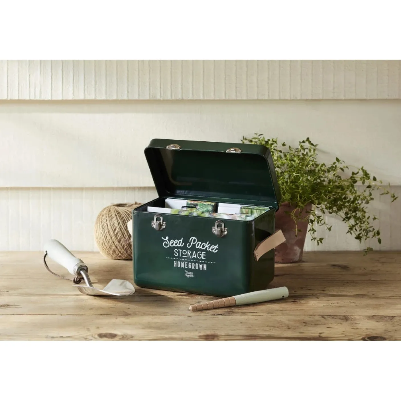 Seed Packet Storage Tin in Frog Green