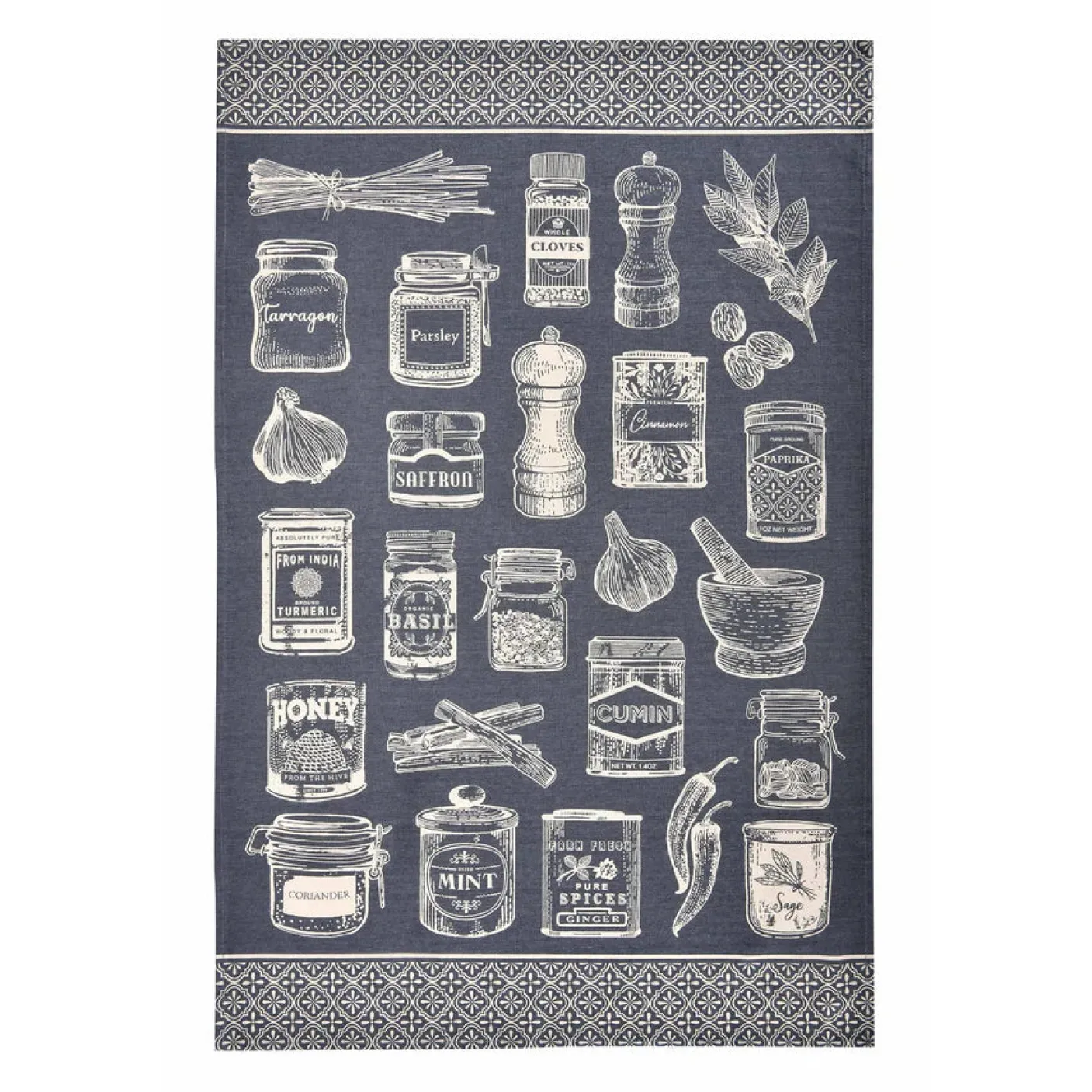 Herbs and Spices Cotton Tea Towel
