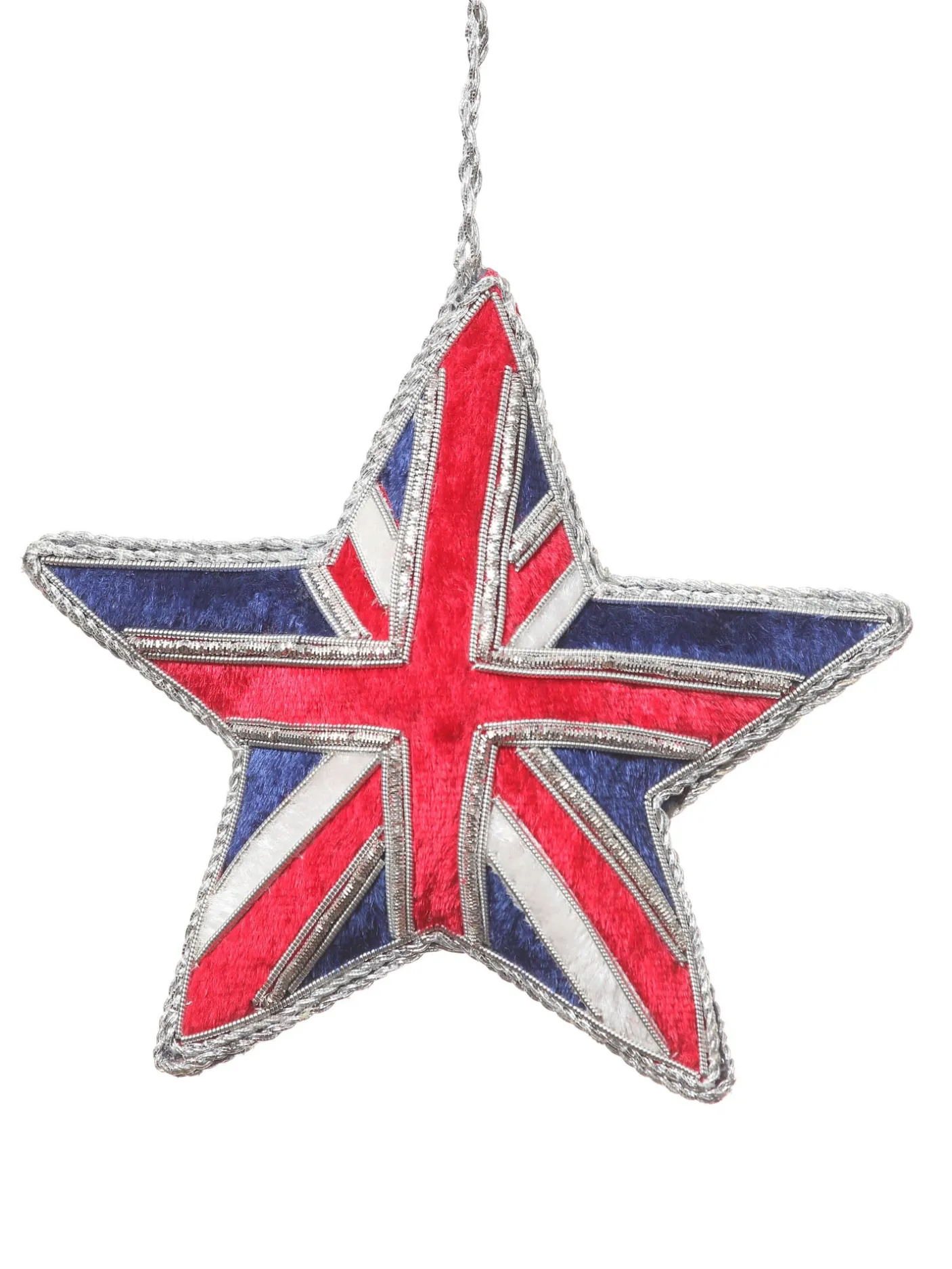 Union Jack Sparkly Star Decoration