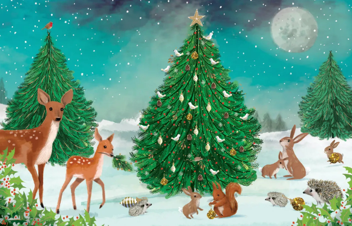 Heart of the Forest Gold Foil Christmas Petite Card Pack