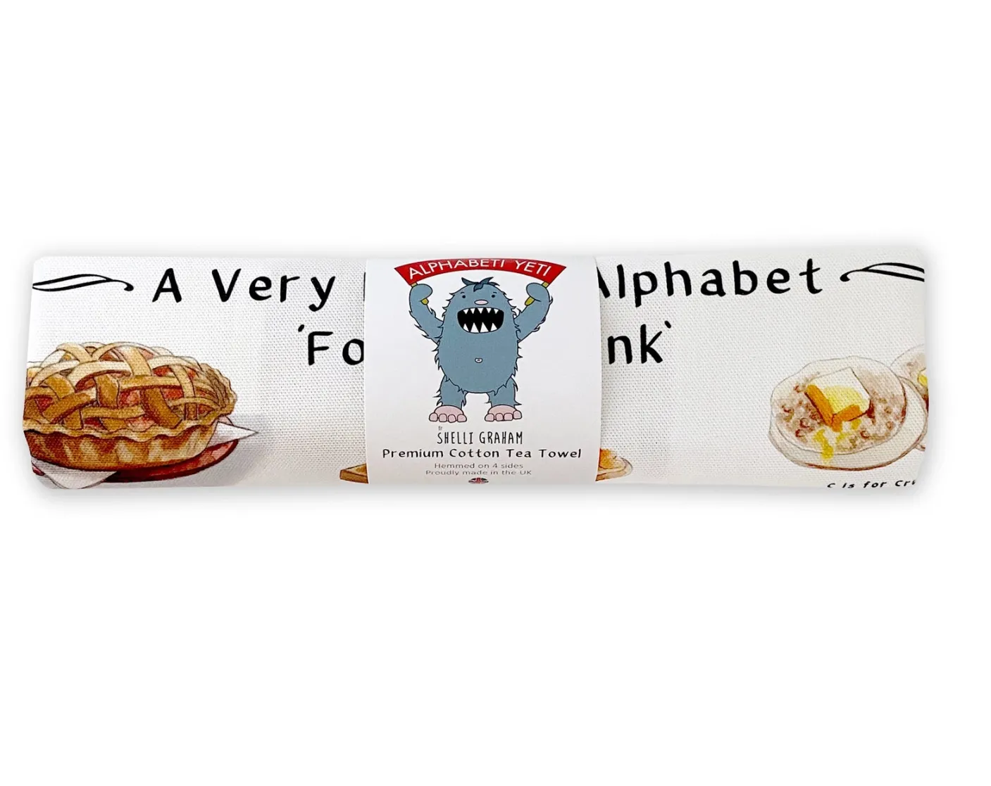 A Very English Alphabet Food & Drink Tea Towel