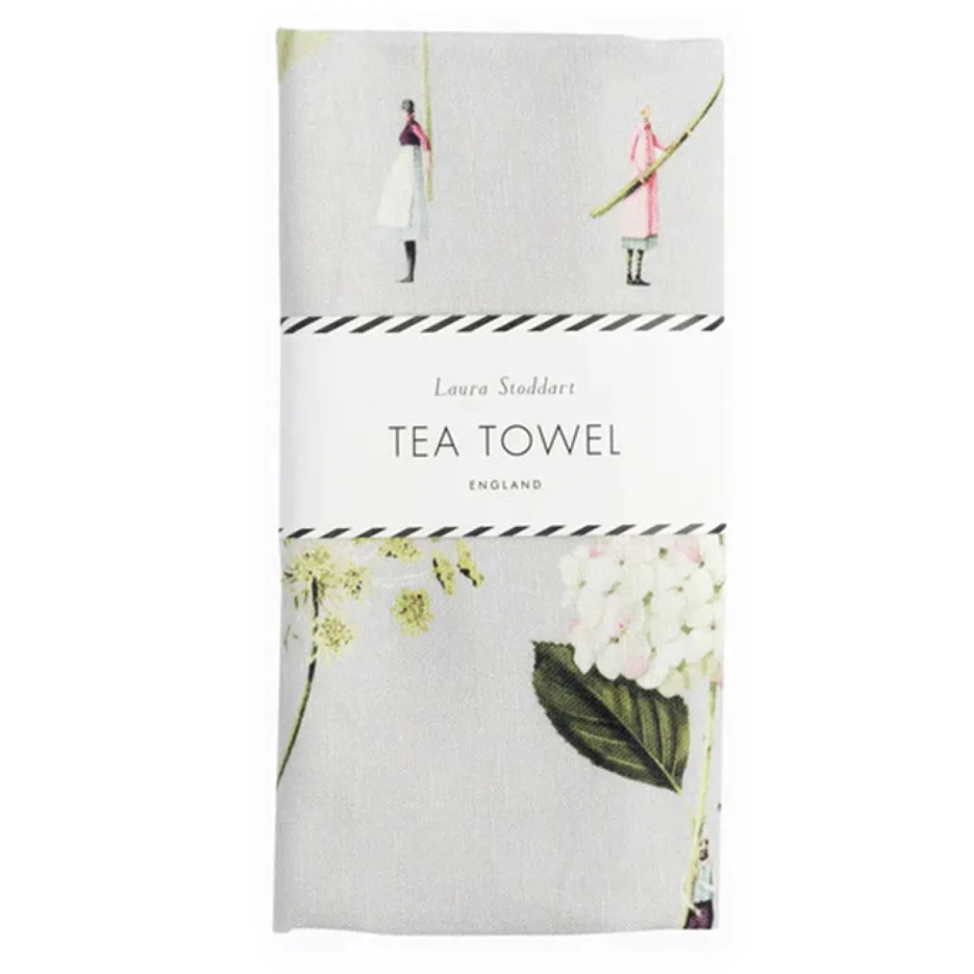 In Bloom Green Flowers Tea Towel