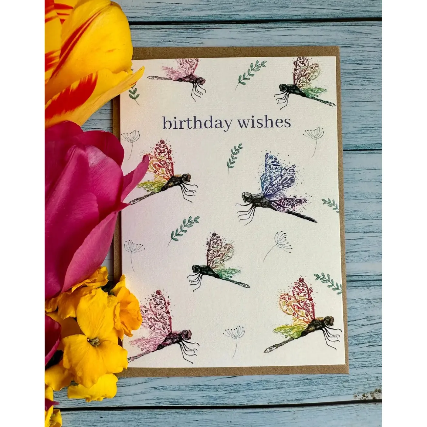 Birthday Wishes Dragonfly Eco-Card