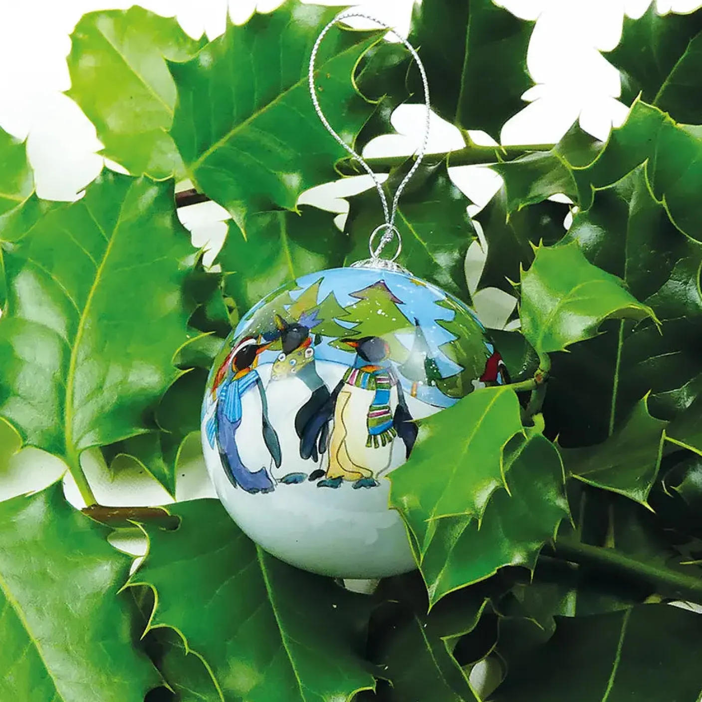 Penguin Hand-painted Glass Bauble