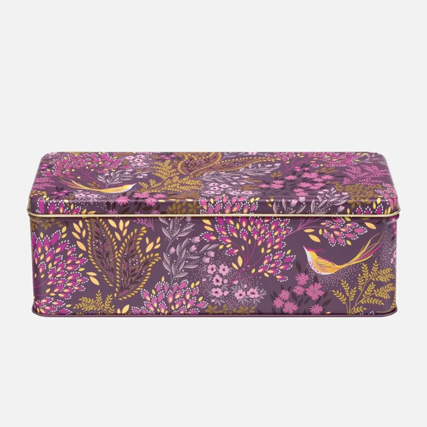 Haveli Garden Plum Songbird Long Deep Rectangular Tin