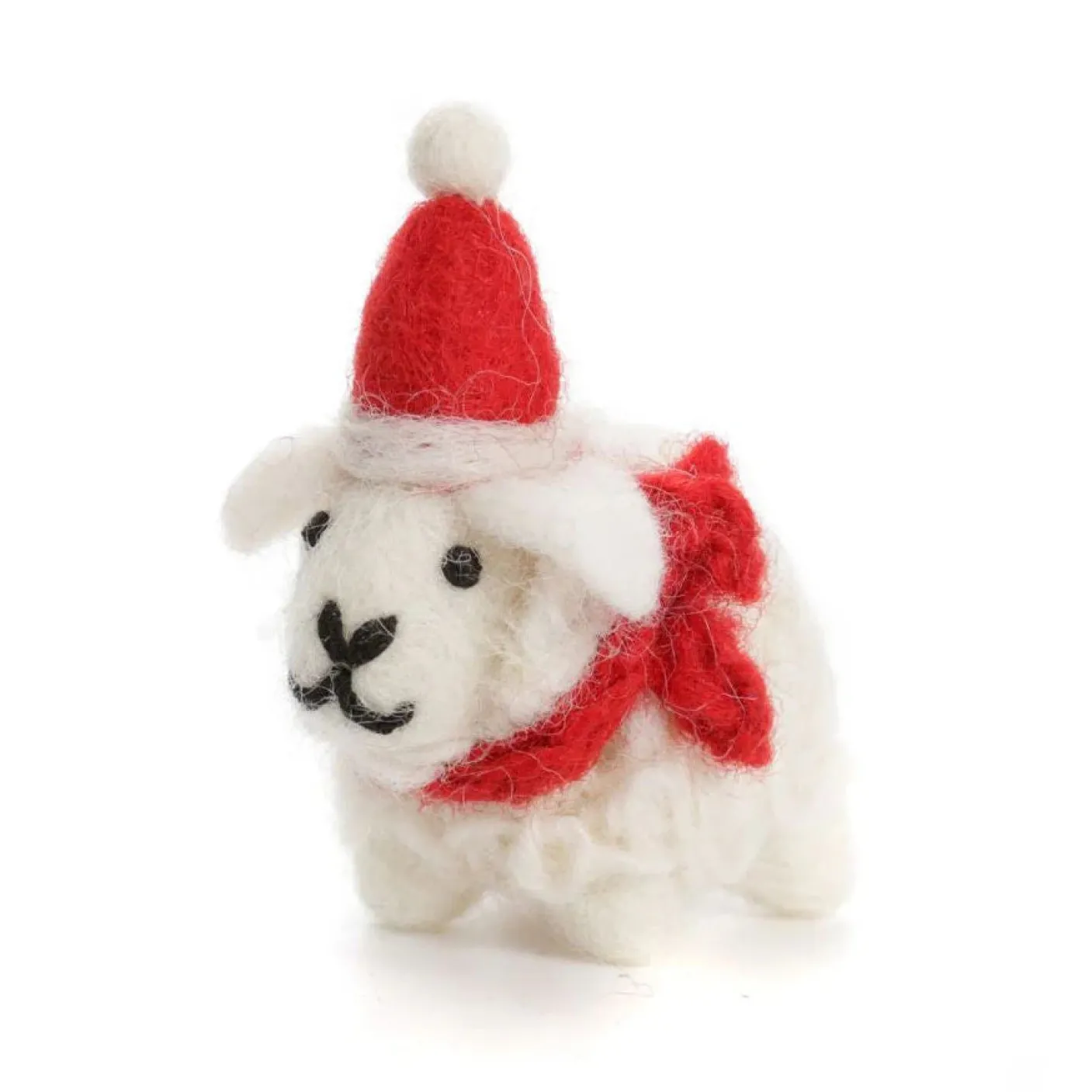 Mini Sheep with Hat and Scarf Felt Decoration