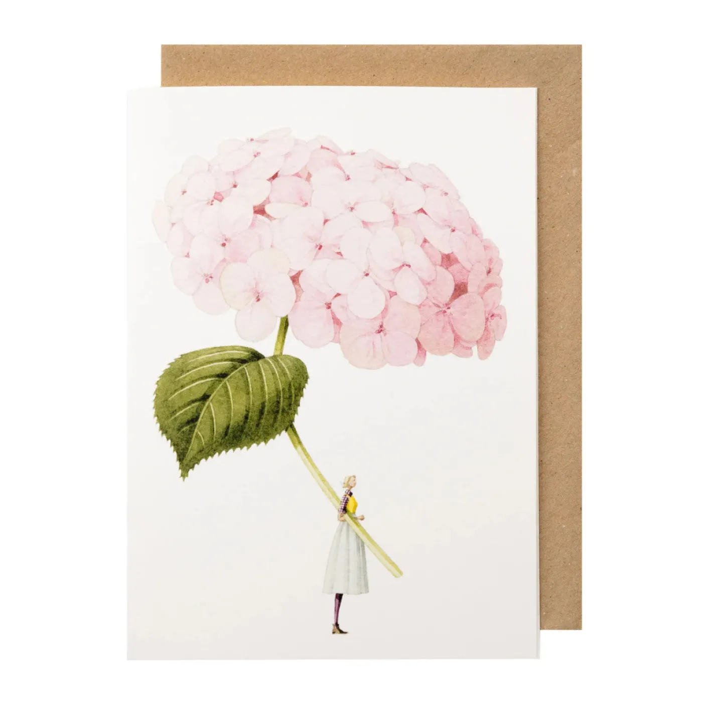 Light Pink Hydrangea Blank Greetings Card