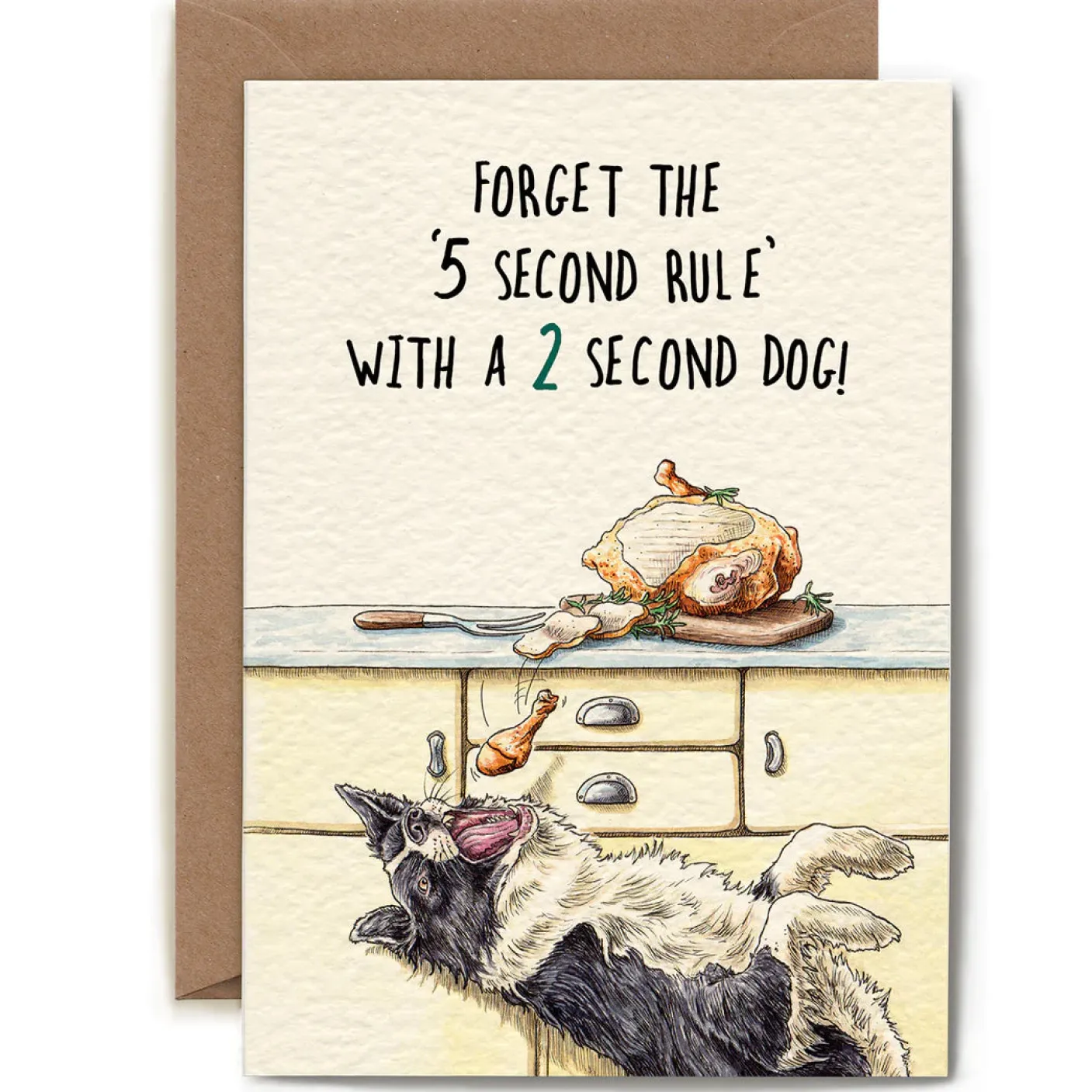 Five Second Rule Greetings Card