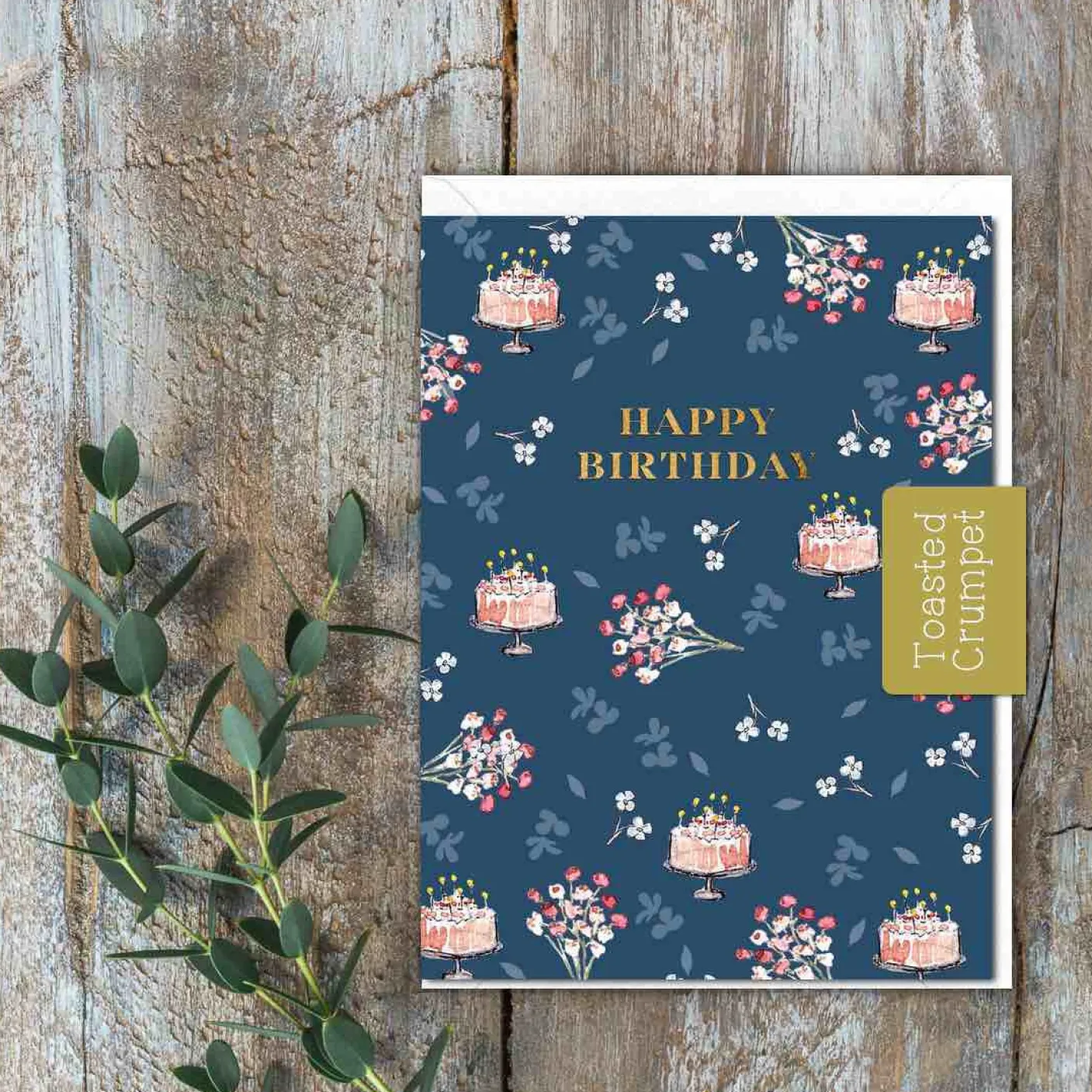 Happy Birthday - Birthday Cake & Candles - Greetings Card