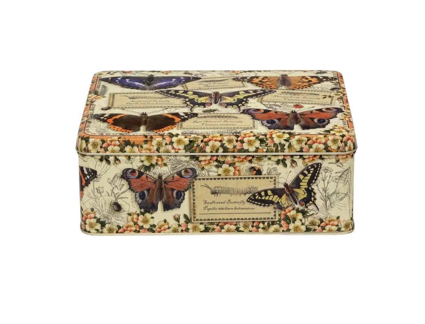 Nostalgia - Vintage Butterflies Deep Rectangular Tin