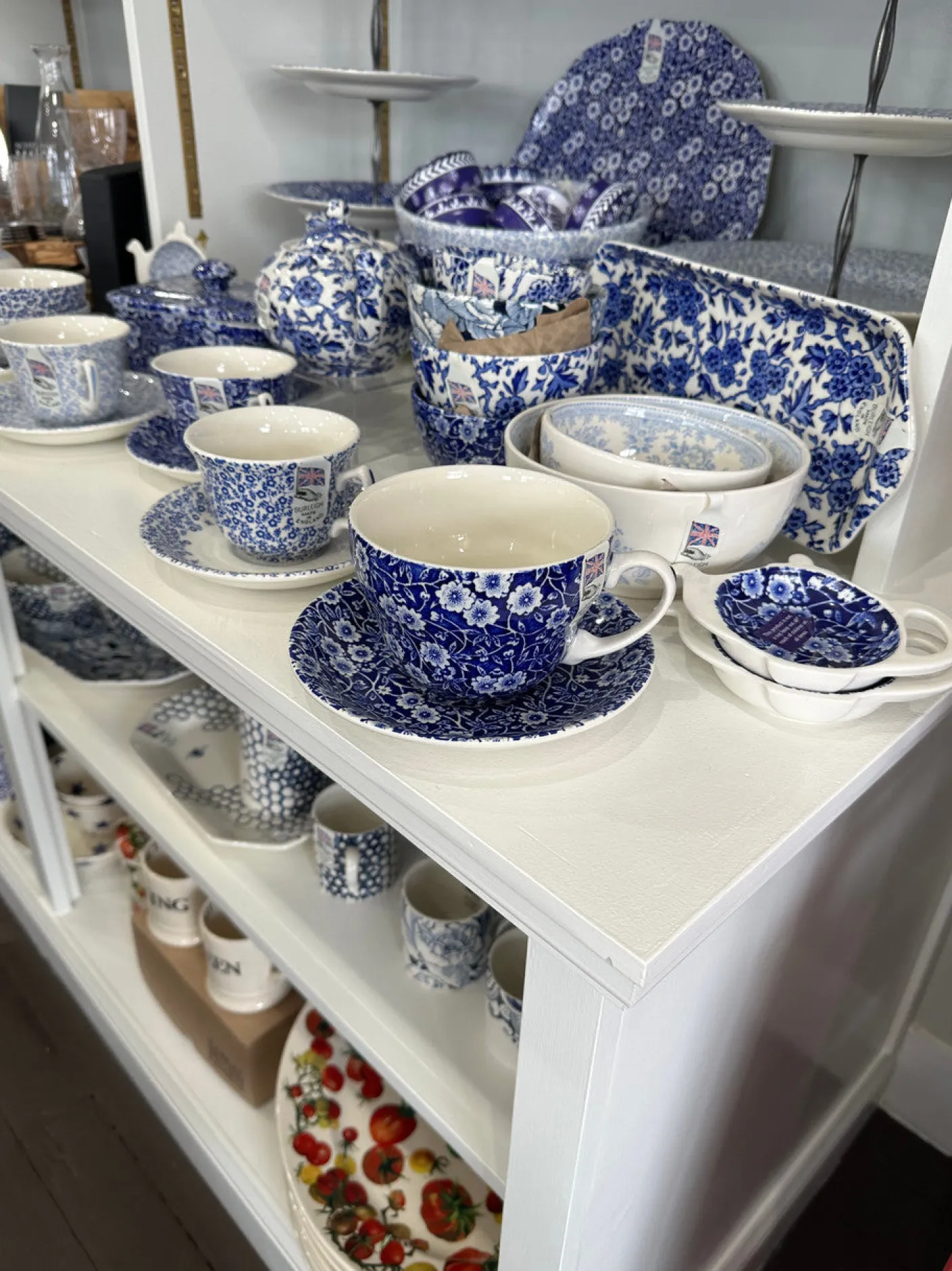 Blue Calico Breakfast Cup and Saucer