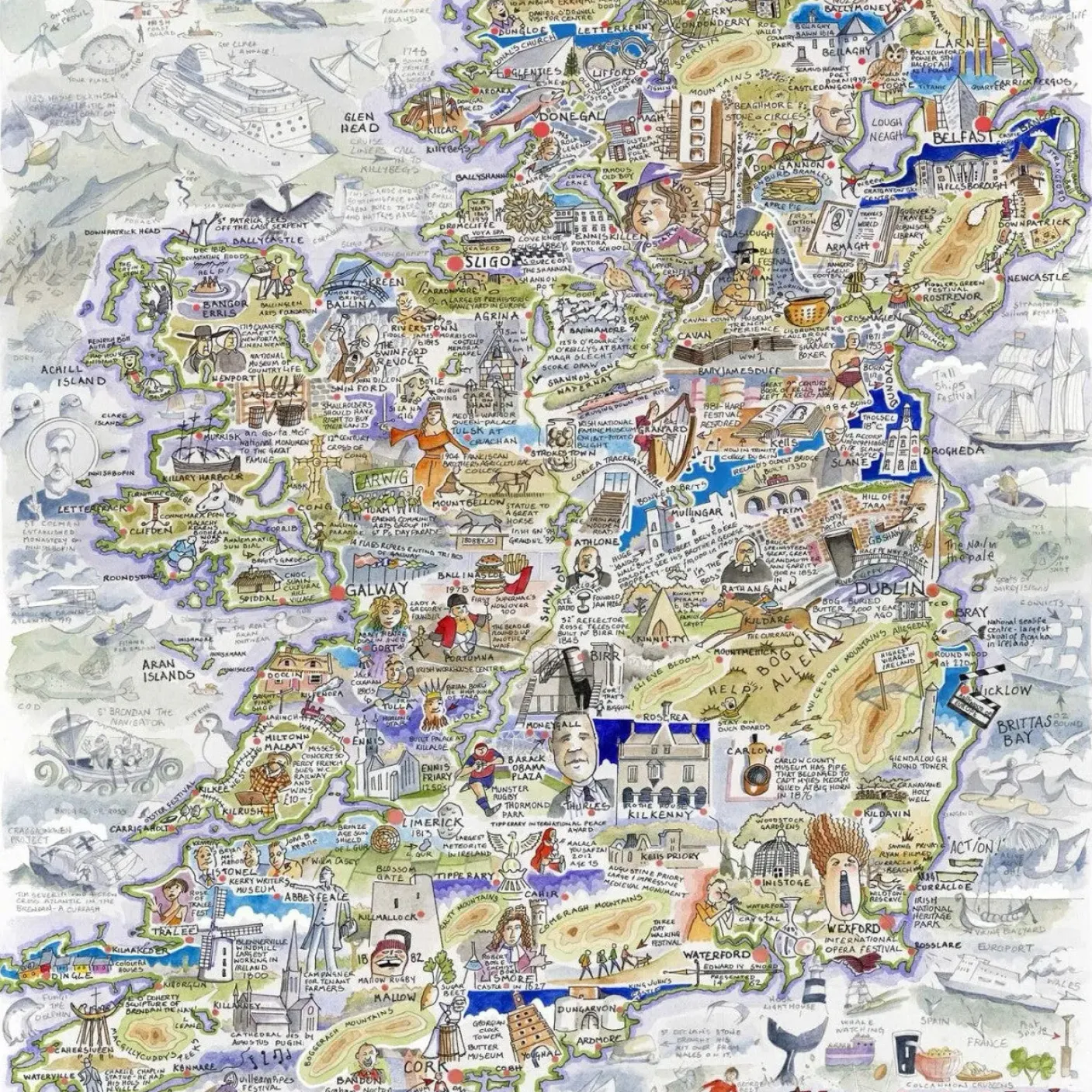 Map of Ireland 300 Piece Wooden Jigsaw Puzzle