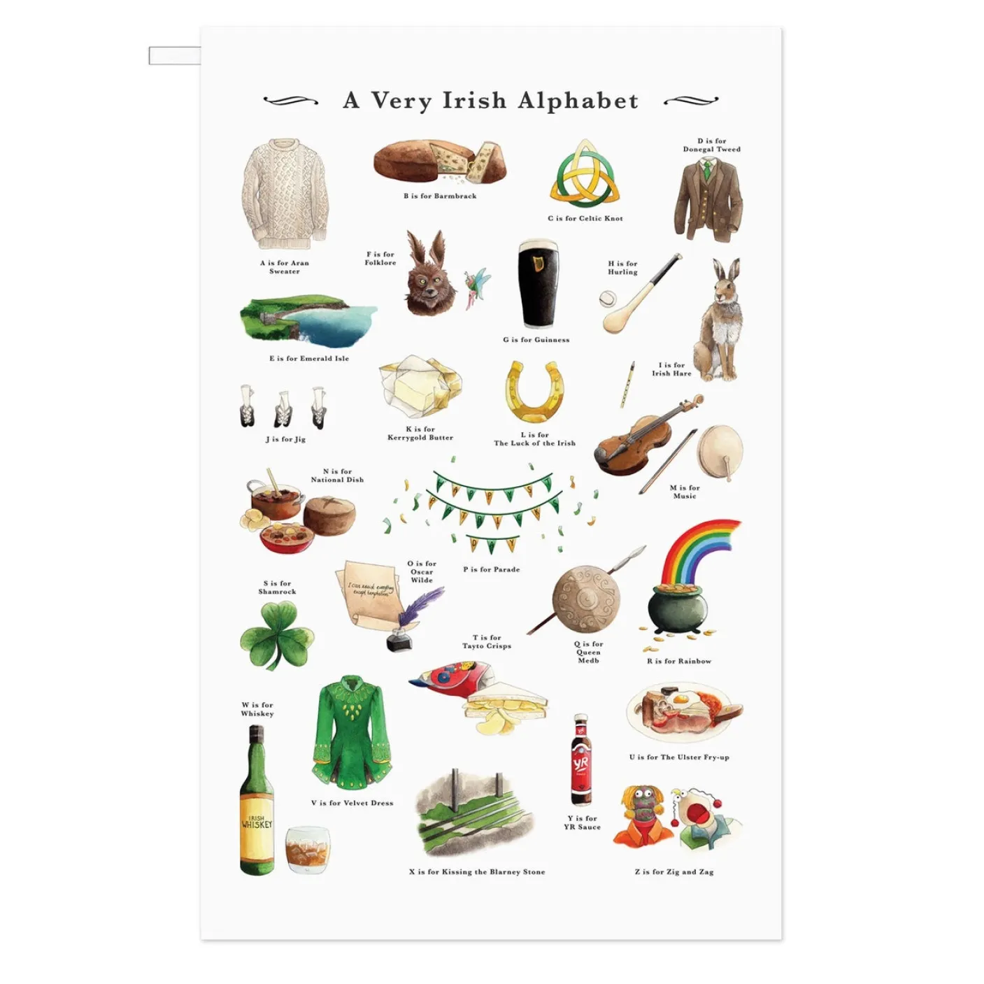 A Very Irish Alphabet Tea Towel