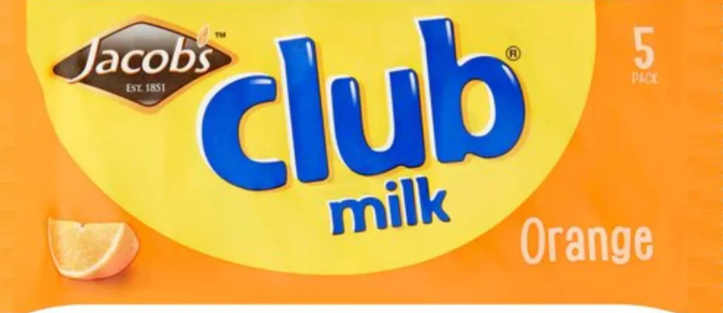 Jacob's Club Milk Orange Chocolate Biscuit Bars 5 pack