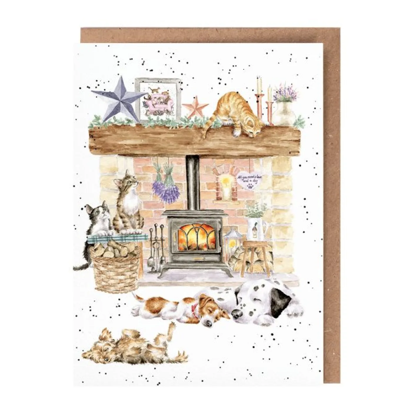 'There's no Place Like Home' Cat and Dog  Blank Greetings Card