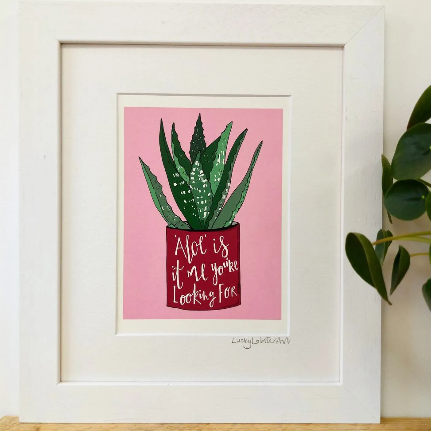Aloe Plant Print Framed