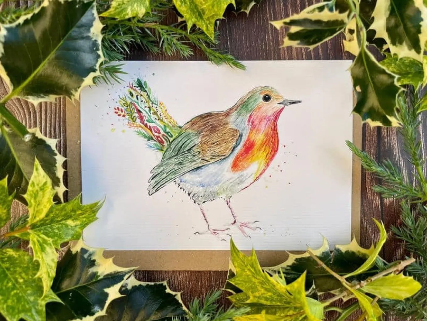 Robbie the Robin Blank Greetings Eco Card
