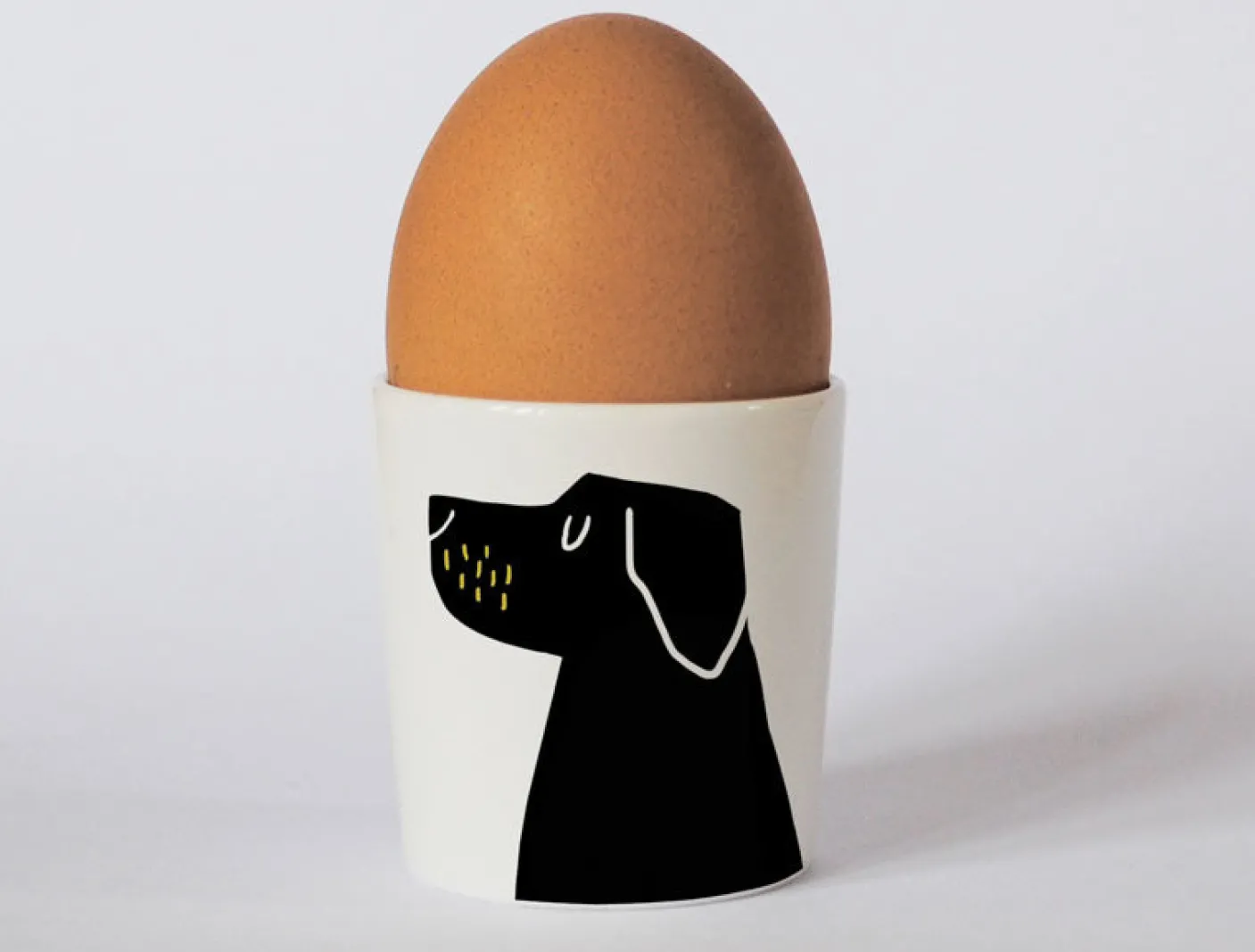 Happiness Black Lab Egg Cup Olive