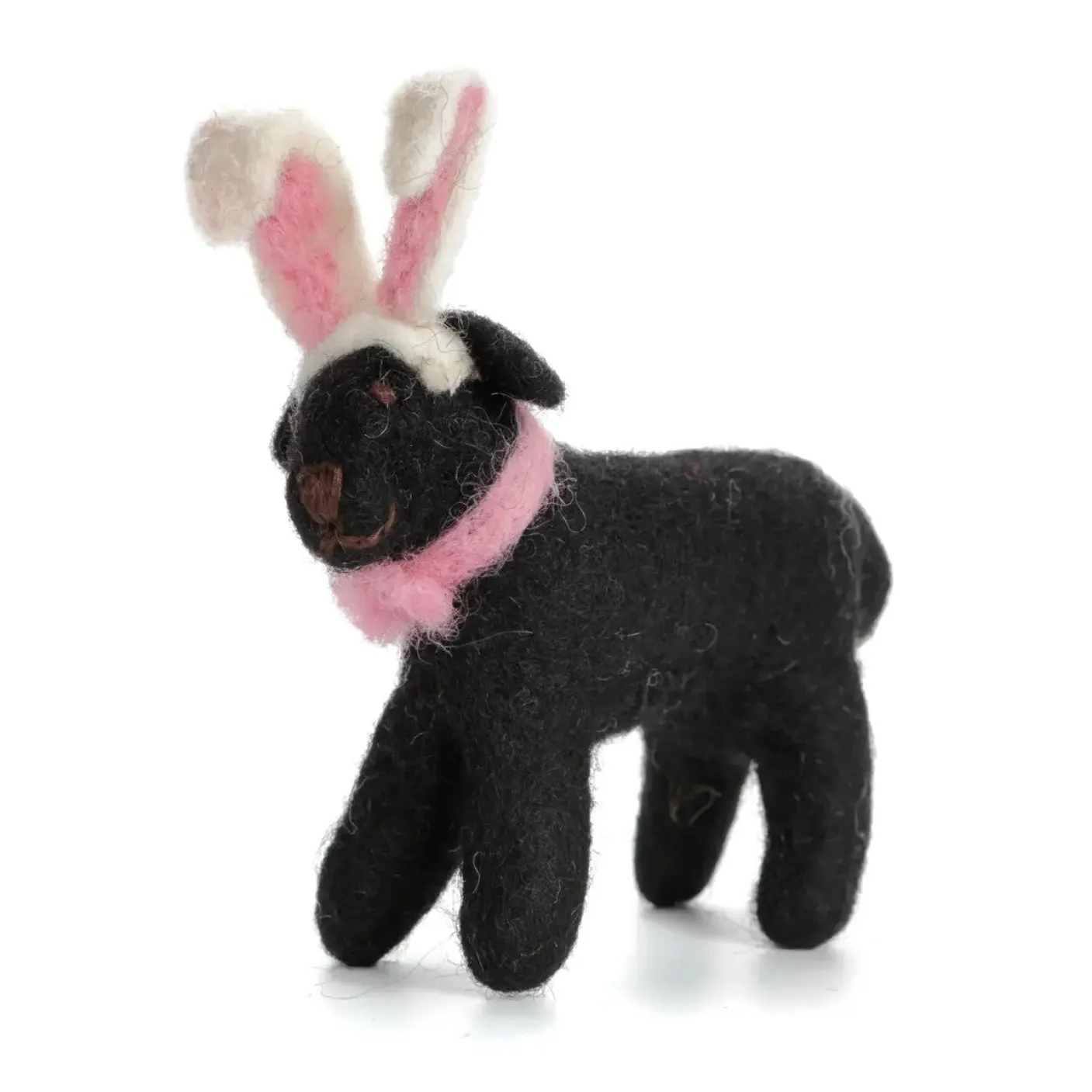 Bunny Earred Standing Black Labrador Felt Decoration