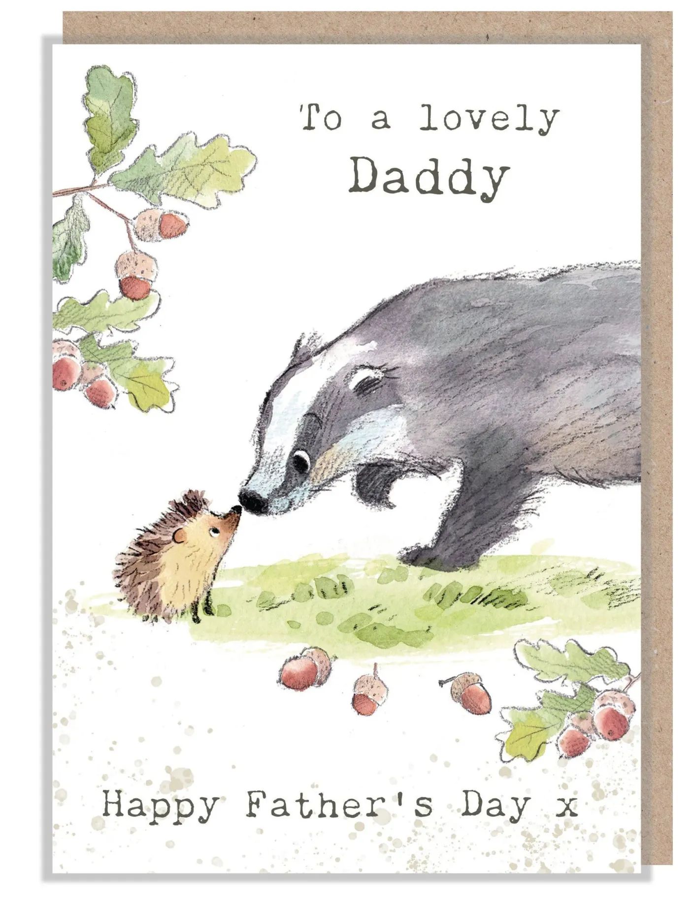 Badger and Hedgehog Father's Day Greetings Card