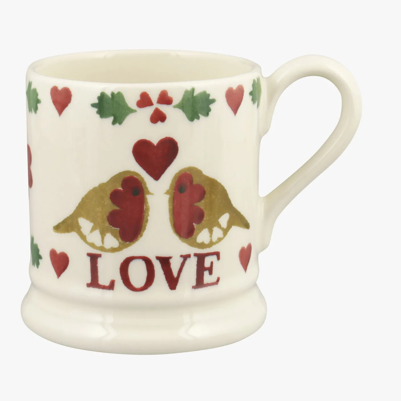 Christmas Joy 'Peace and Love' Robins Set of 2 Half Pint Mugs 2023