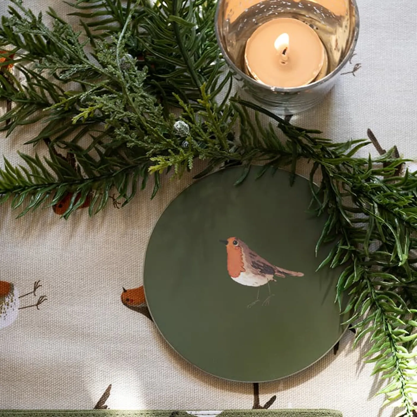 Robin Round Coasters- Set of 4