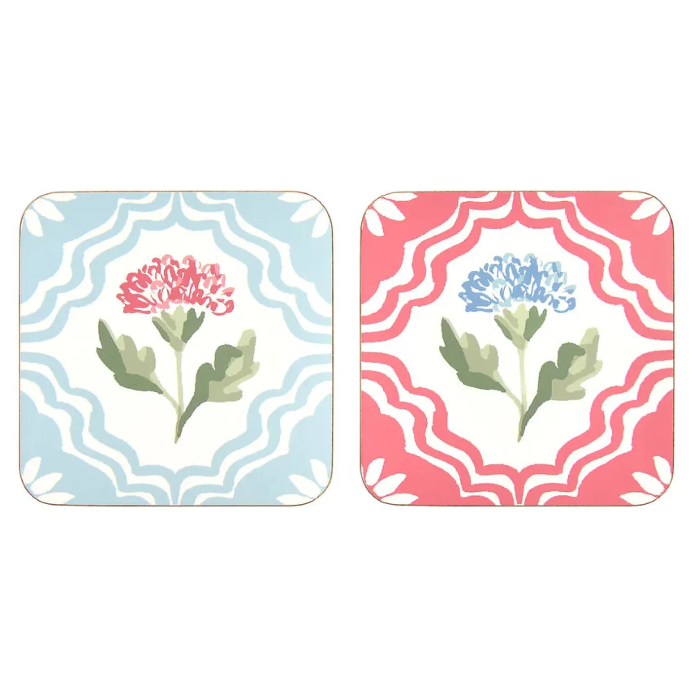 Boho Floral Coasters - Set of 4