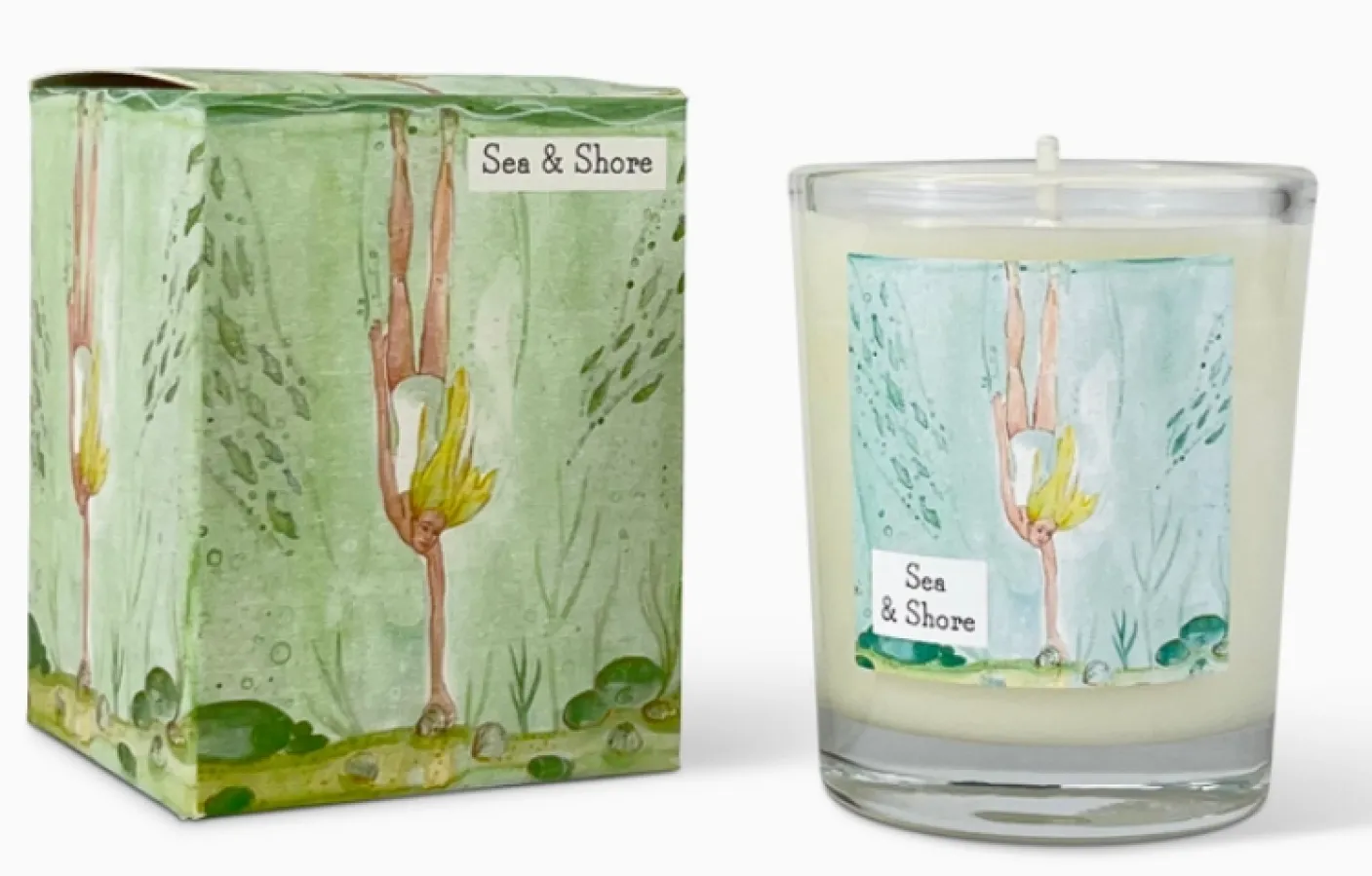 Sea & Shore Votive Candle - Diving for Shells