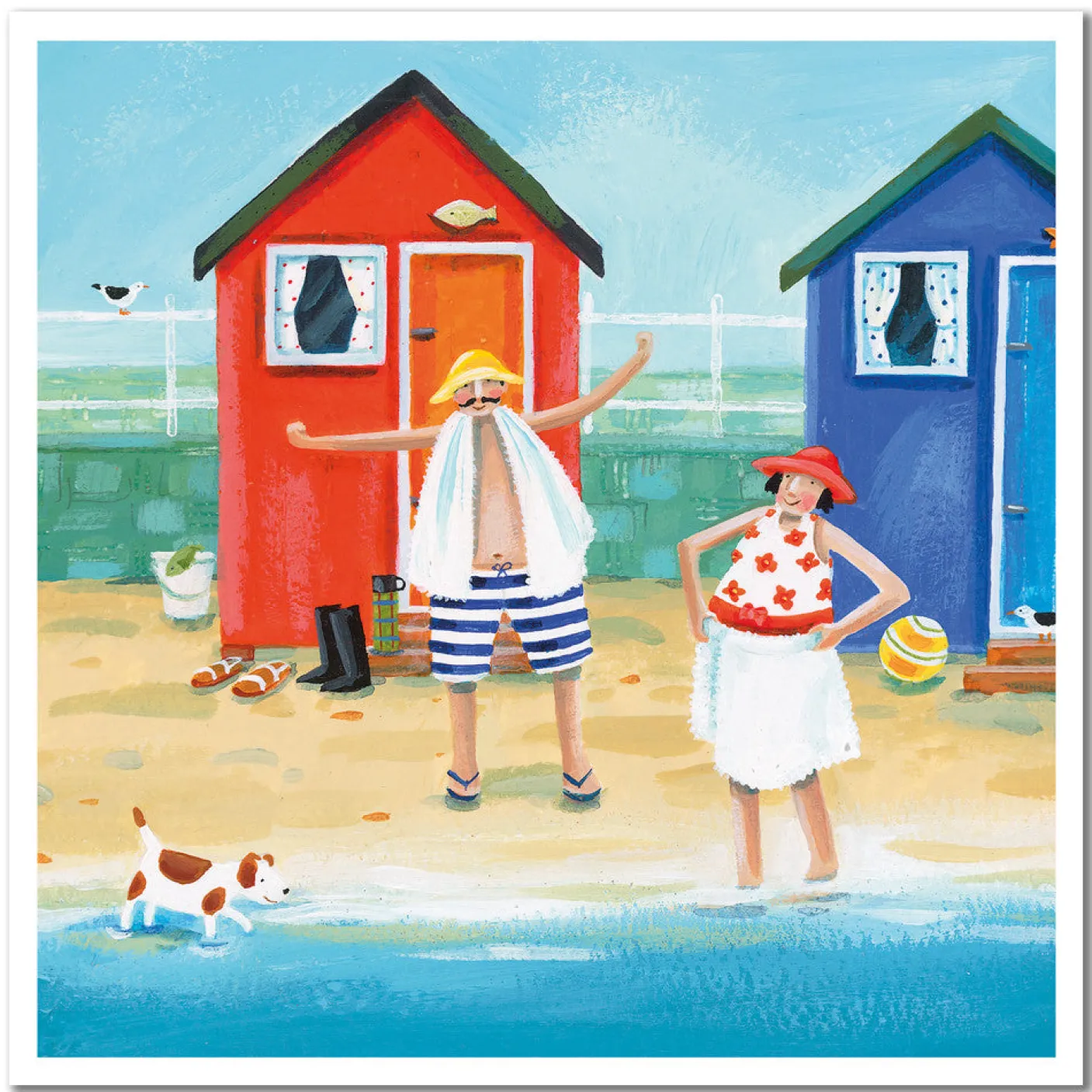 Beach Swim Greetings Card