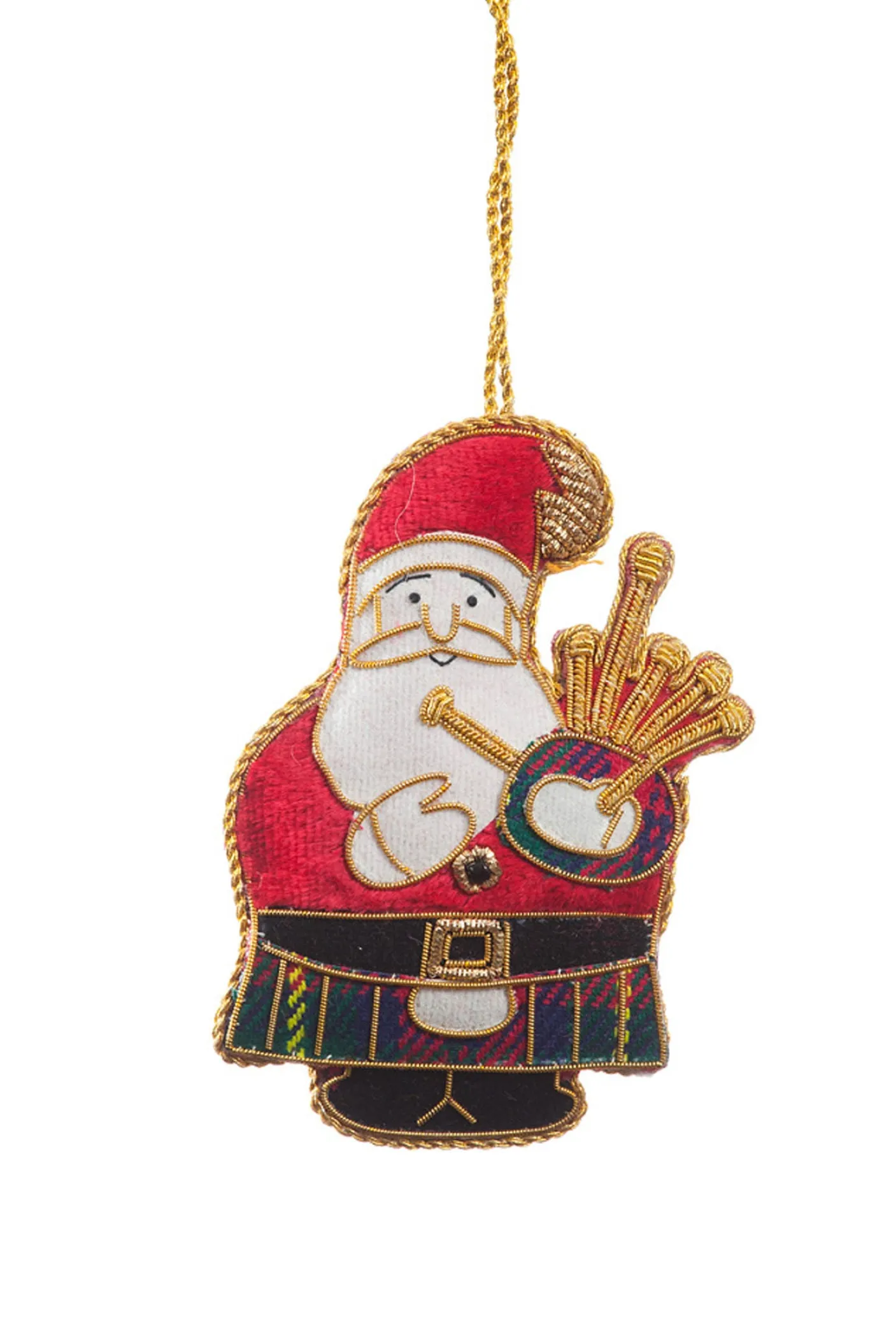 Bagpiping Father Christmas Decoration