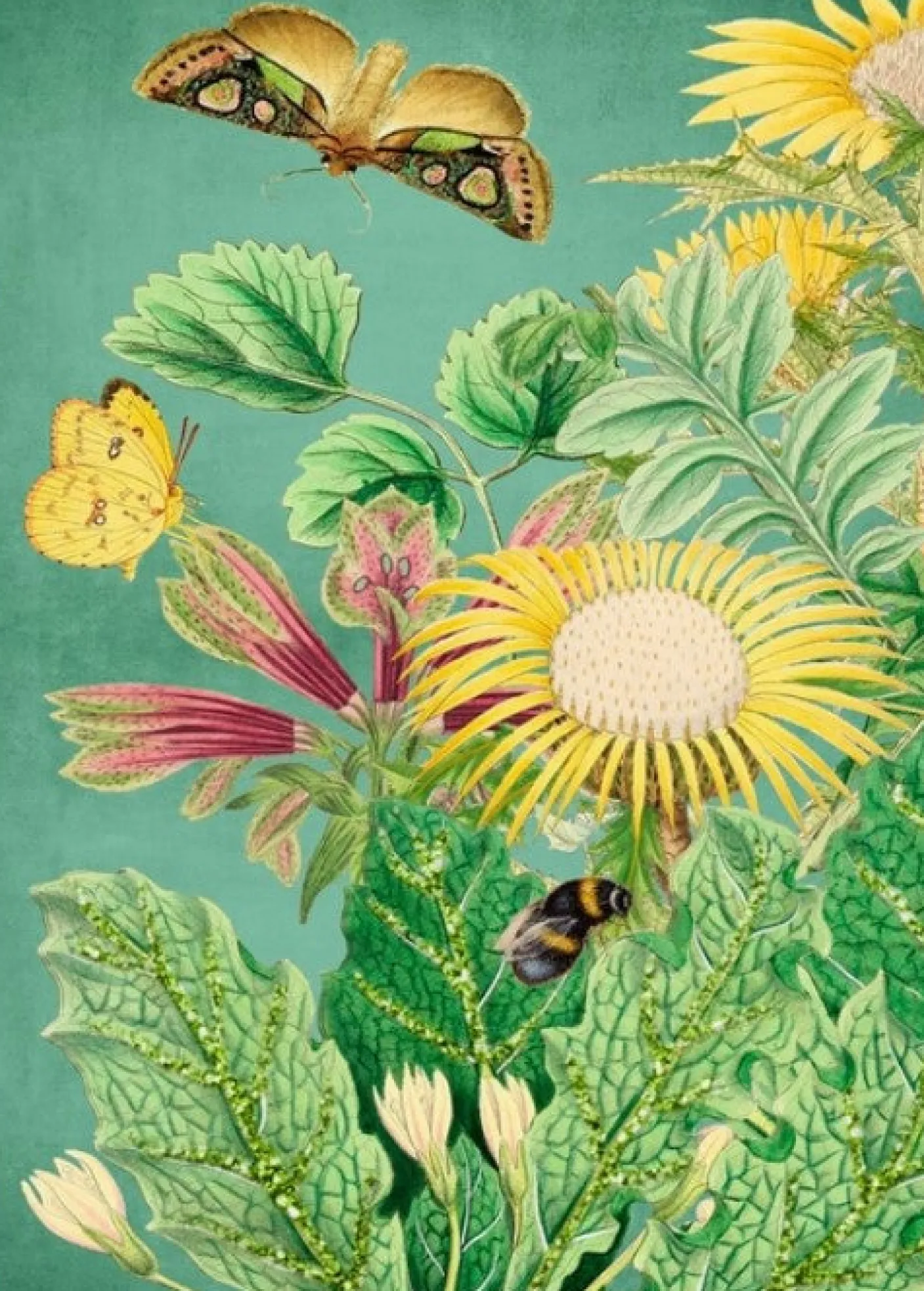 Moka's Garden Glitter Greetings Card