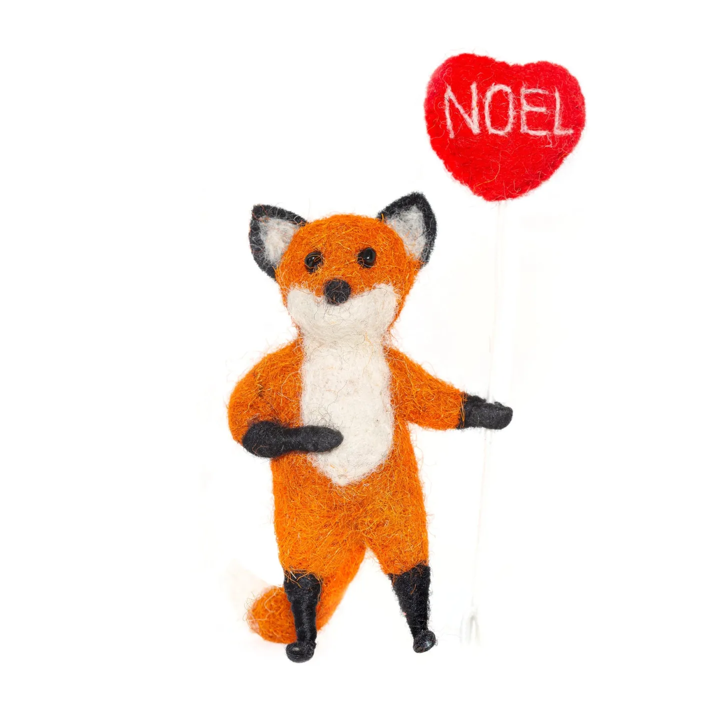 Felix Fox Holding a Noel Balloon Felt Decoration